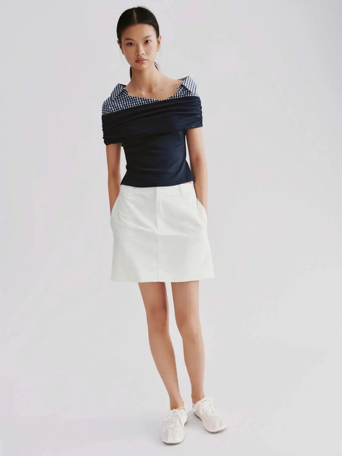 1874-cotton-stretch-off-shoulder-check-collar-shirt-4.webp Cotton Stretch Off Shoulder Check Collar Shirt