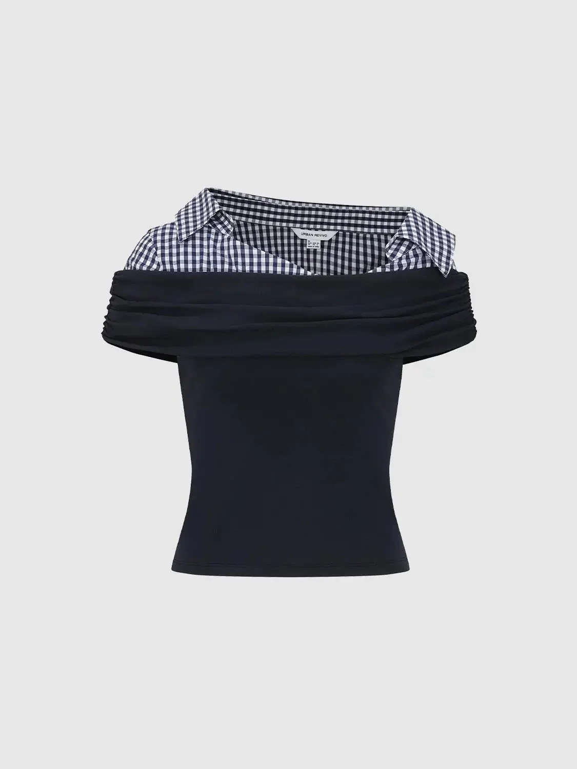 1874-cotton-stretch-off-shoulder-check-collar-shirt-7.webp Cotton Stretch Off Shoulder Check Collar Shirt