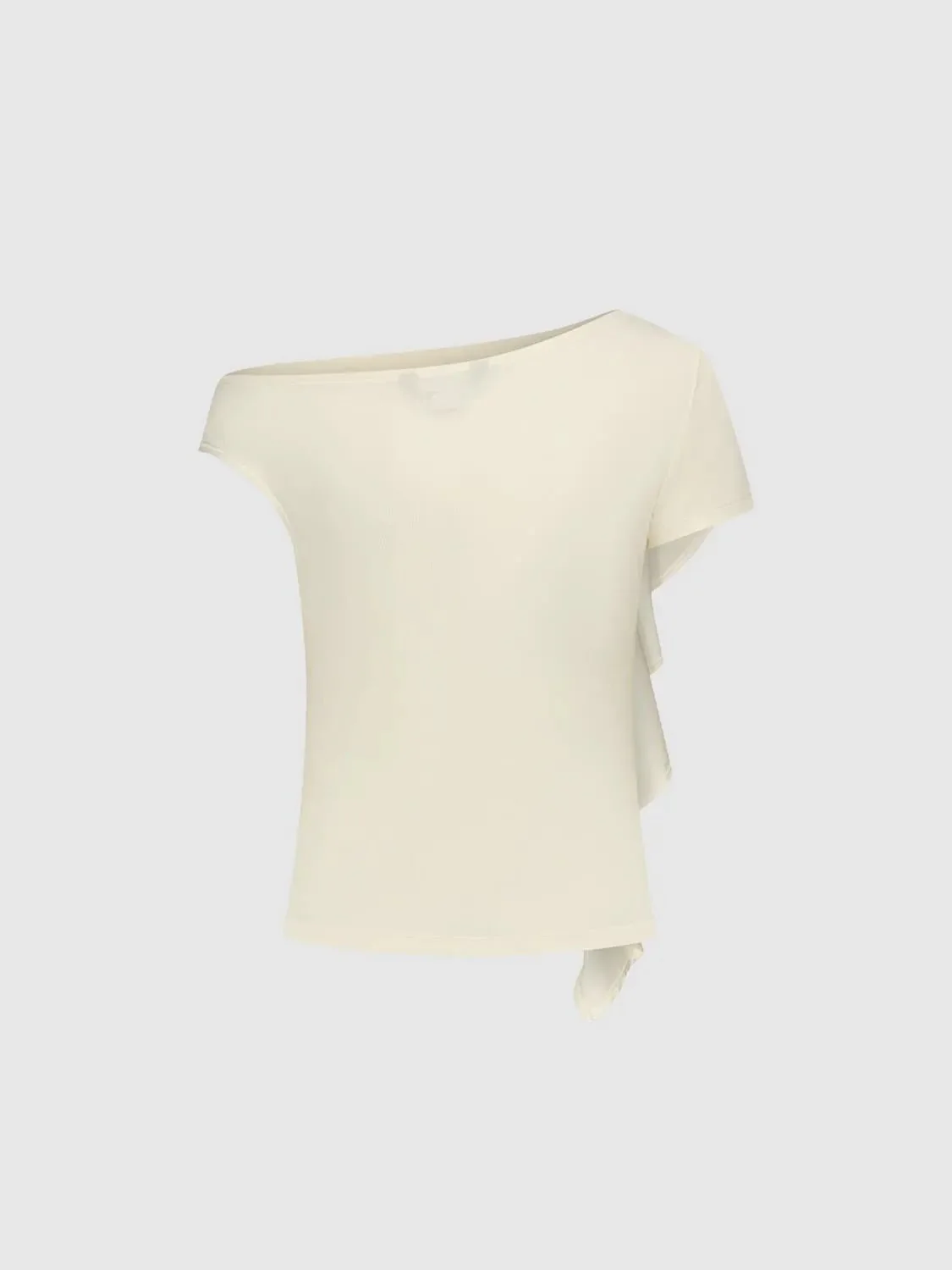 18744-ruffle-detail-one-shoulder-asymmetric-casual-t-shirts-2.webp Ruffle Detail One Shoulder Asymmetric Casual T-Shirts