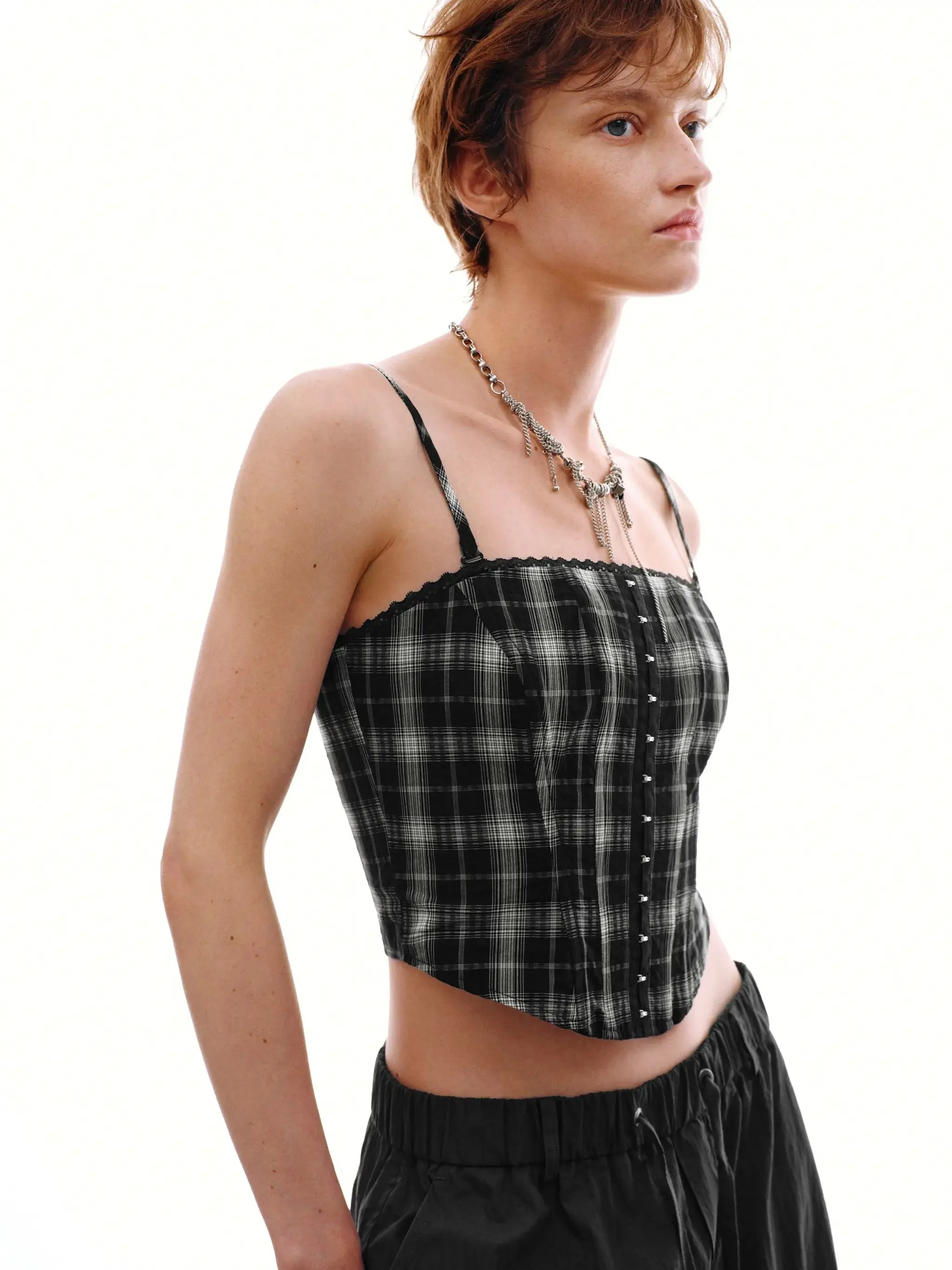 18749-lace-trim-contrast-check-strappy-cami-tops-2.webp Lace Trim Contrast Check Strappy Cami Tops