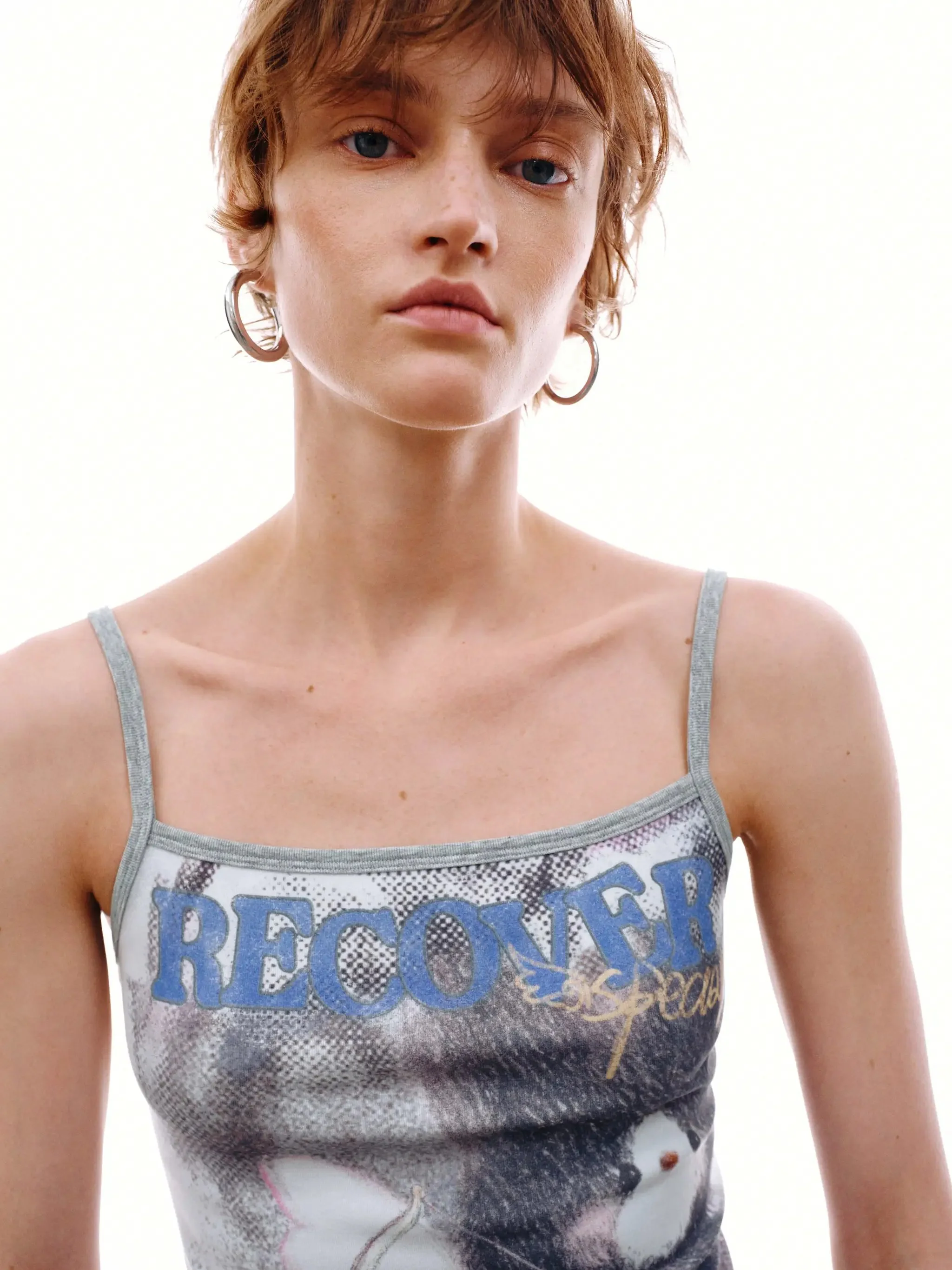 Printed Strappy Bandeau Tops With Slight Stretch Fabric