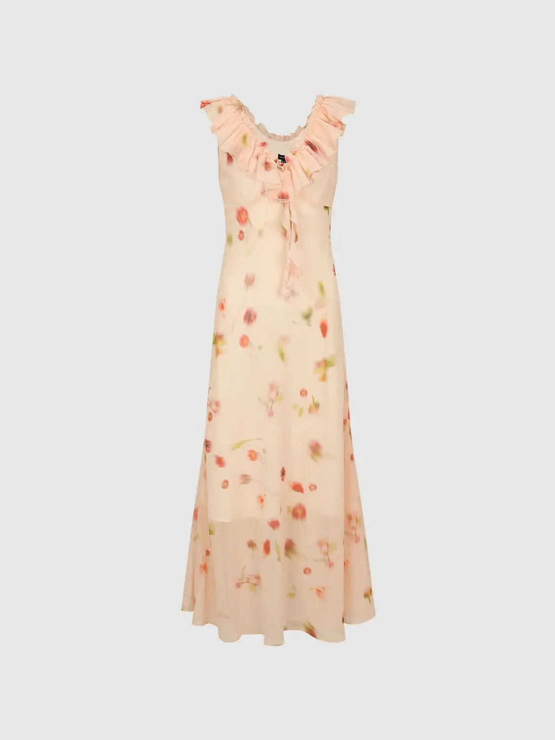 1880-ruffle-collar-sleeveless-floral-print-maxi-dresses-7.webp Ruffle Collar Sleeveless Floral Print Maxi Dresses
