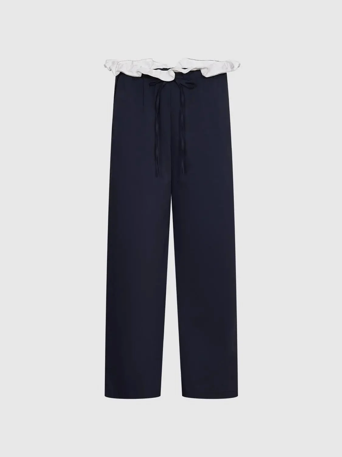 18878-ruffle-hem-drawstring-wide-leg-pants-pull-on-with-slight-stretch-2.webp Ruffle Hem Drawstring Wide Leg Pants Pull On With Slight Stretch