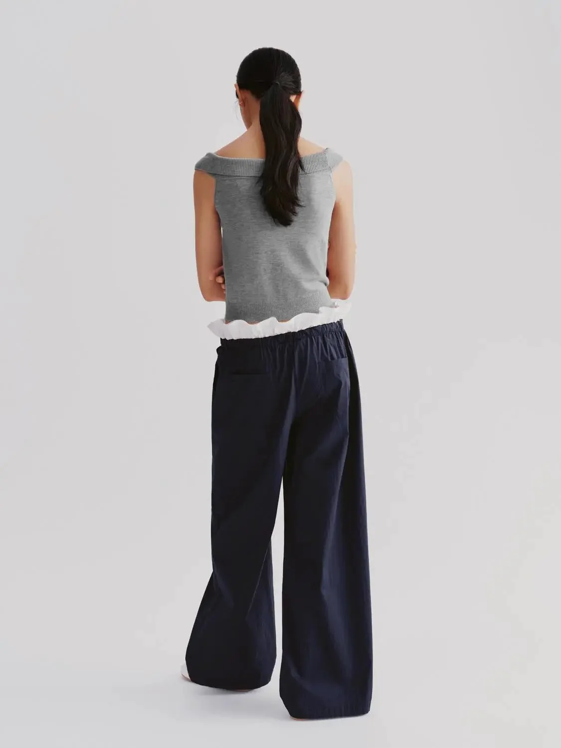 18878-ruffle-hem-drawstring-wide-leg-pants-pull-on-with-slight-stretch-4.webp Ruffle Hem Drawstring Wide Leg Pants Pull On With Slight Stretch