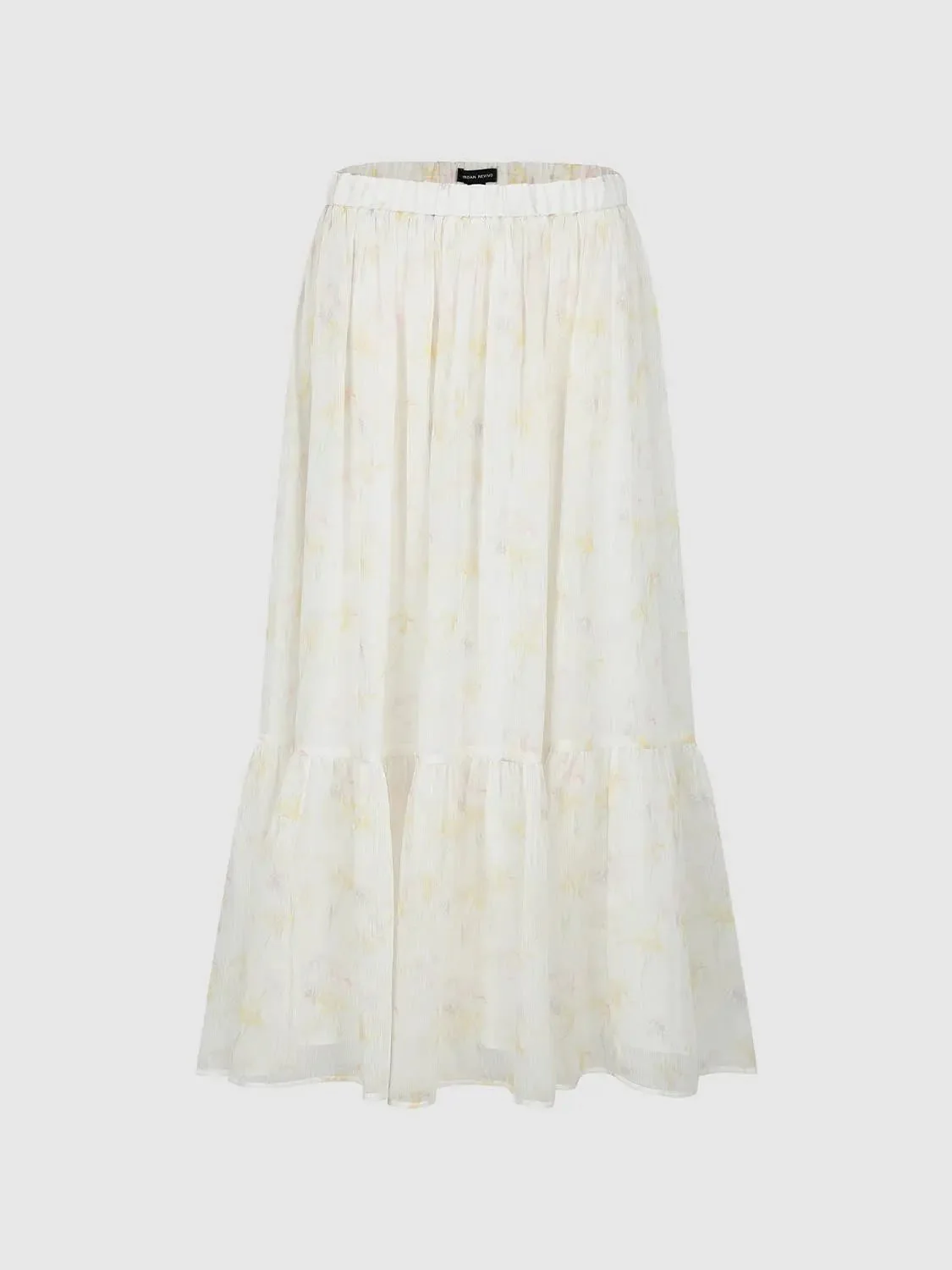 Printed Pull On Shirred A-Line Midi Skirts