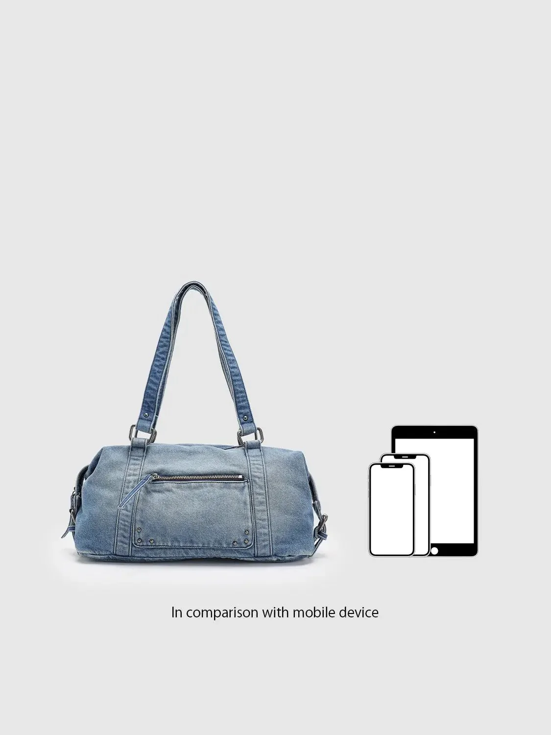 Washed Denim Large-Capacity Shoulder Bags