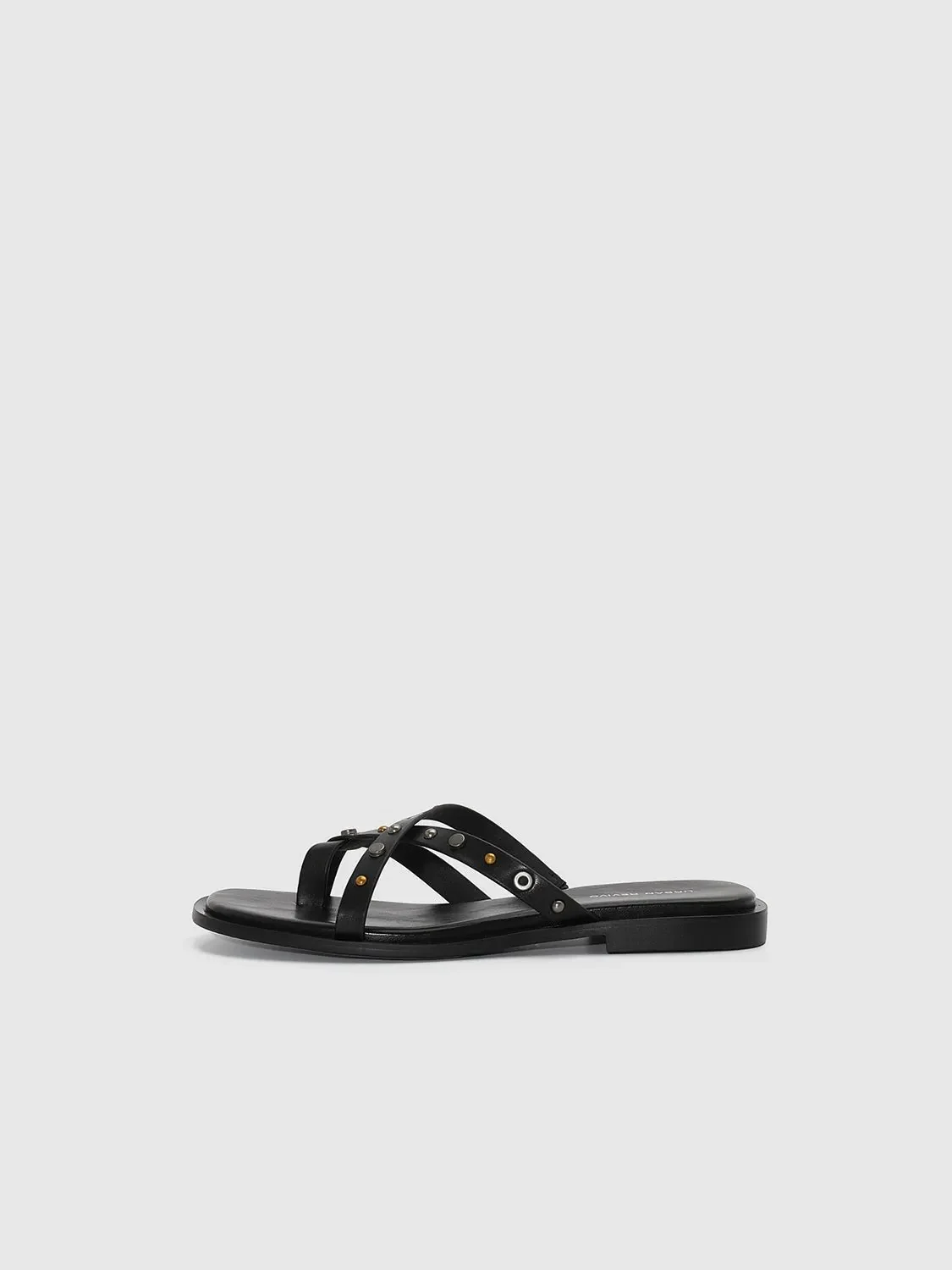 18961-faux-leather-studded-slippers-with-slight-stretch-for-comfort-2.webp Faux Leather Studded Slippers With Slight Stretch For Comfort
