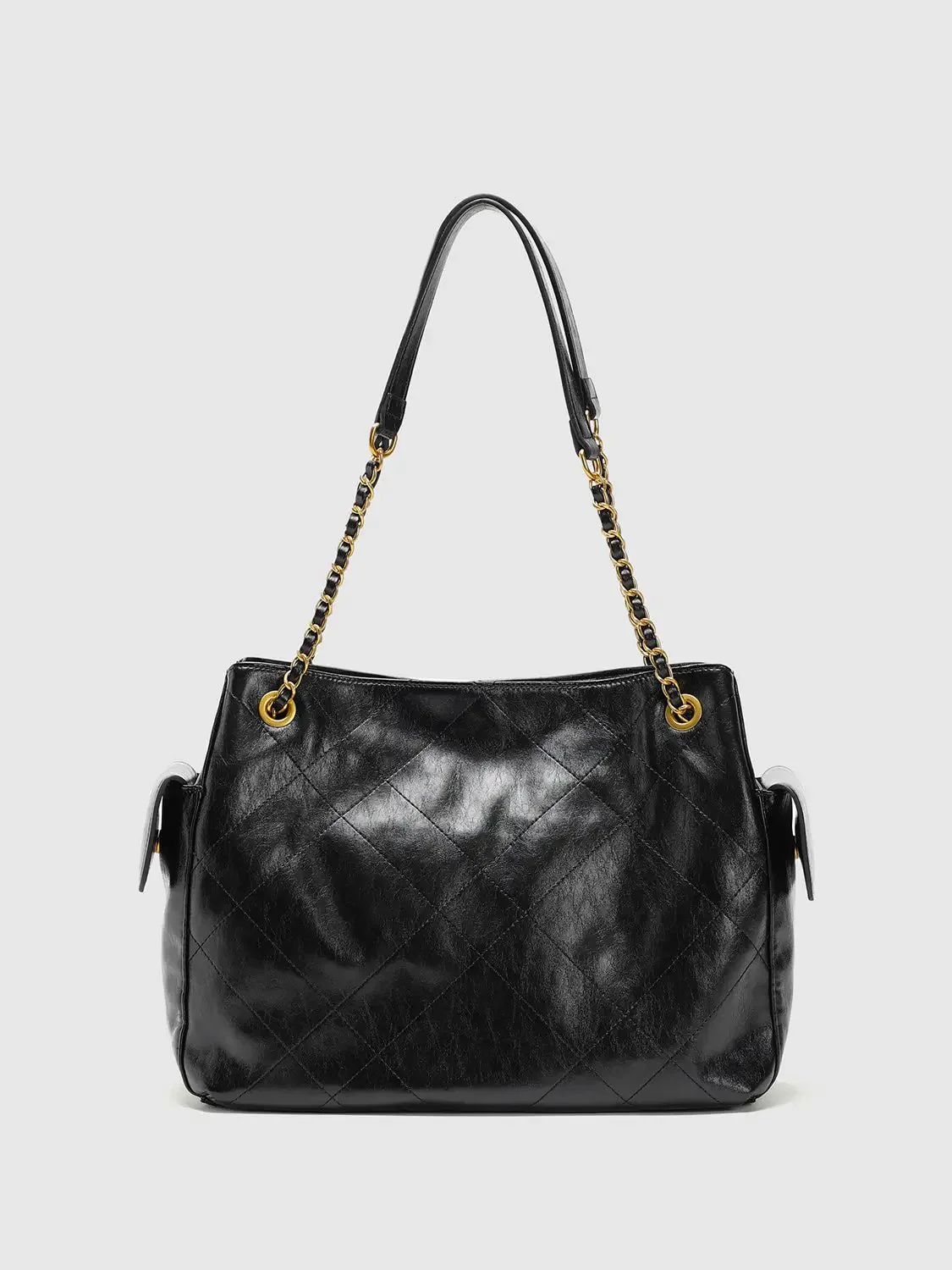 Chain Detail Faux Leather Shoulder Bags