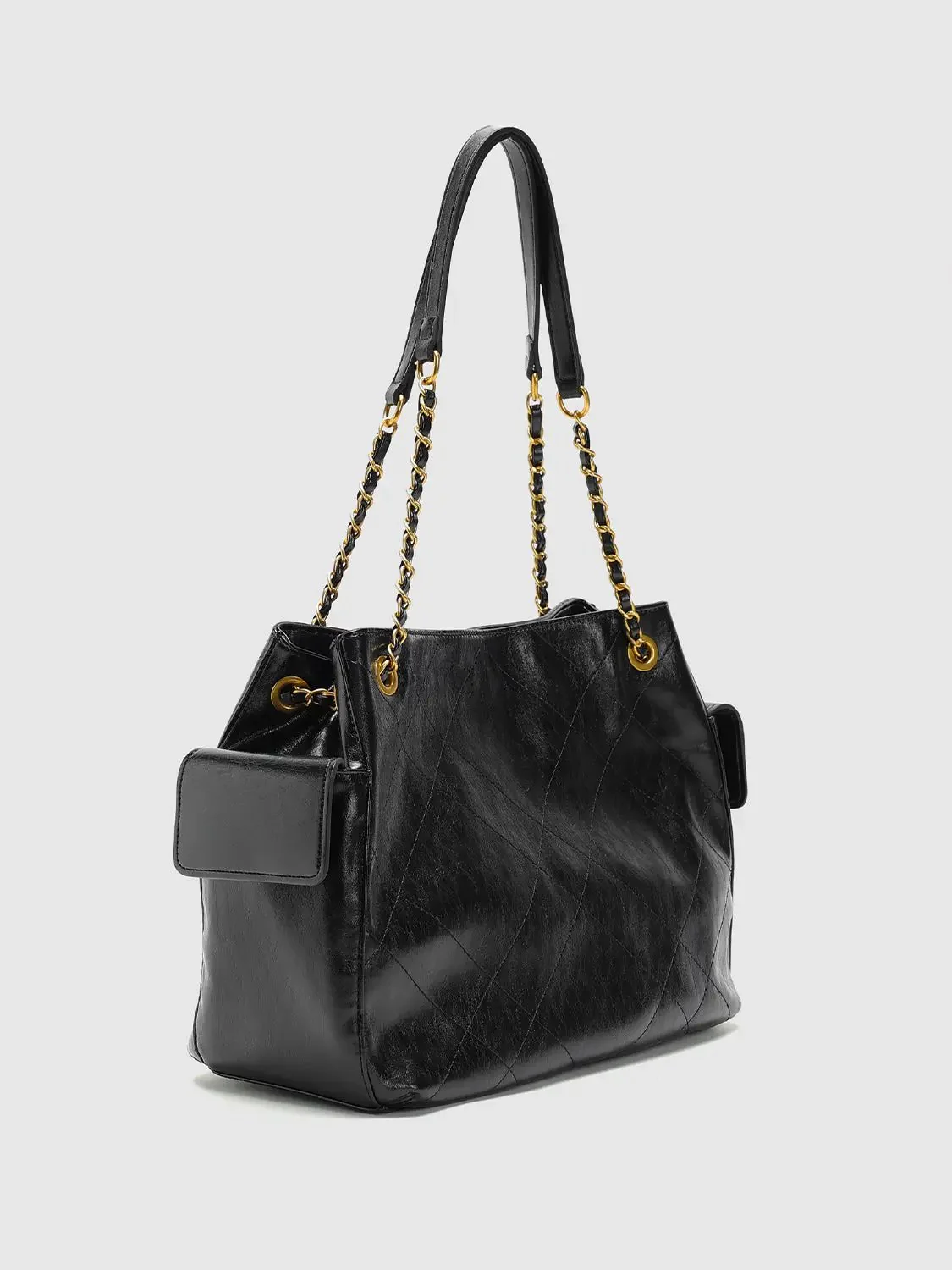 Chain Detail Faux Leather Shoulder Bags