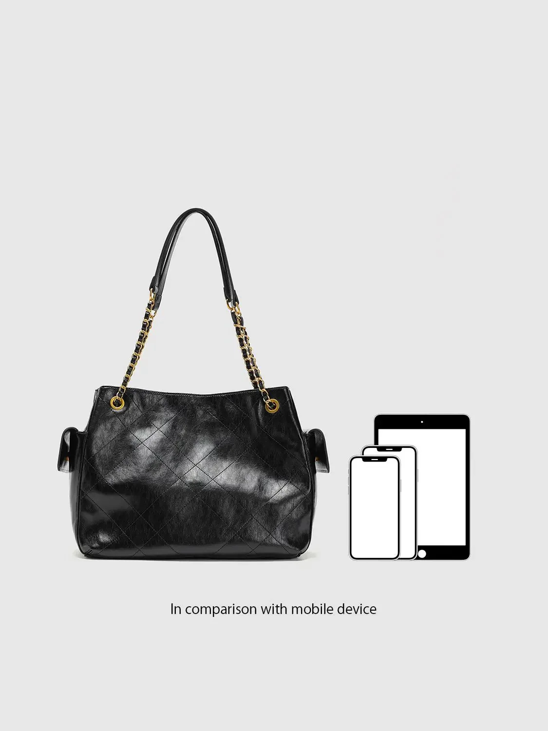 Chain Detail Faux Leather Shoulder Bags