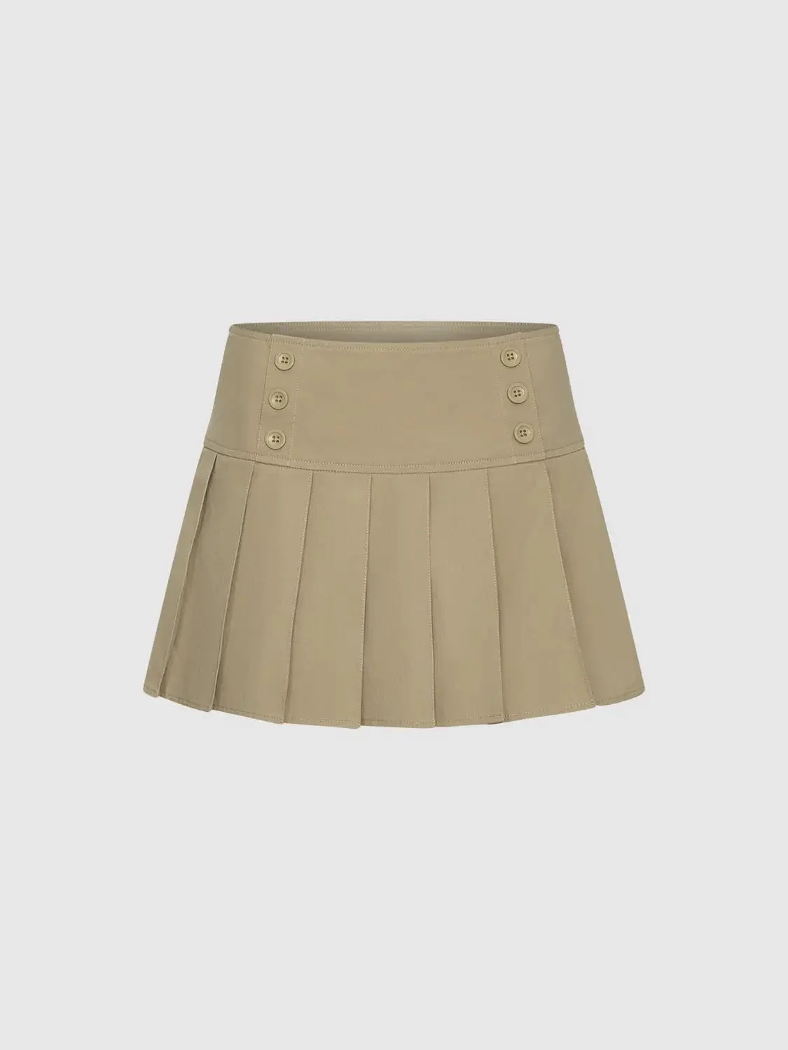 19005-button-detail-pleated-a-line-mini-skirts-4.webp Button Detail Pleated A-Line Mini Skirts