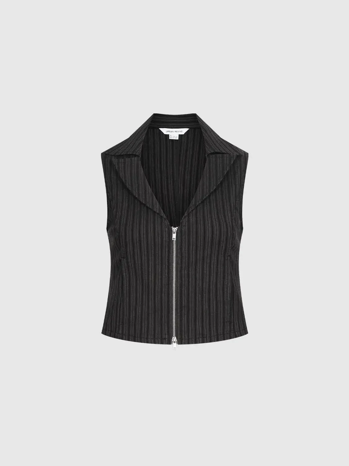 19082-v-neck-collared-striped-nipped-waist-vests-1.webp V Neck Collared Striped Nipped Waist Vests