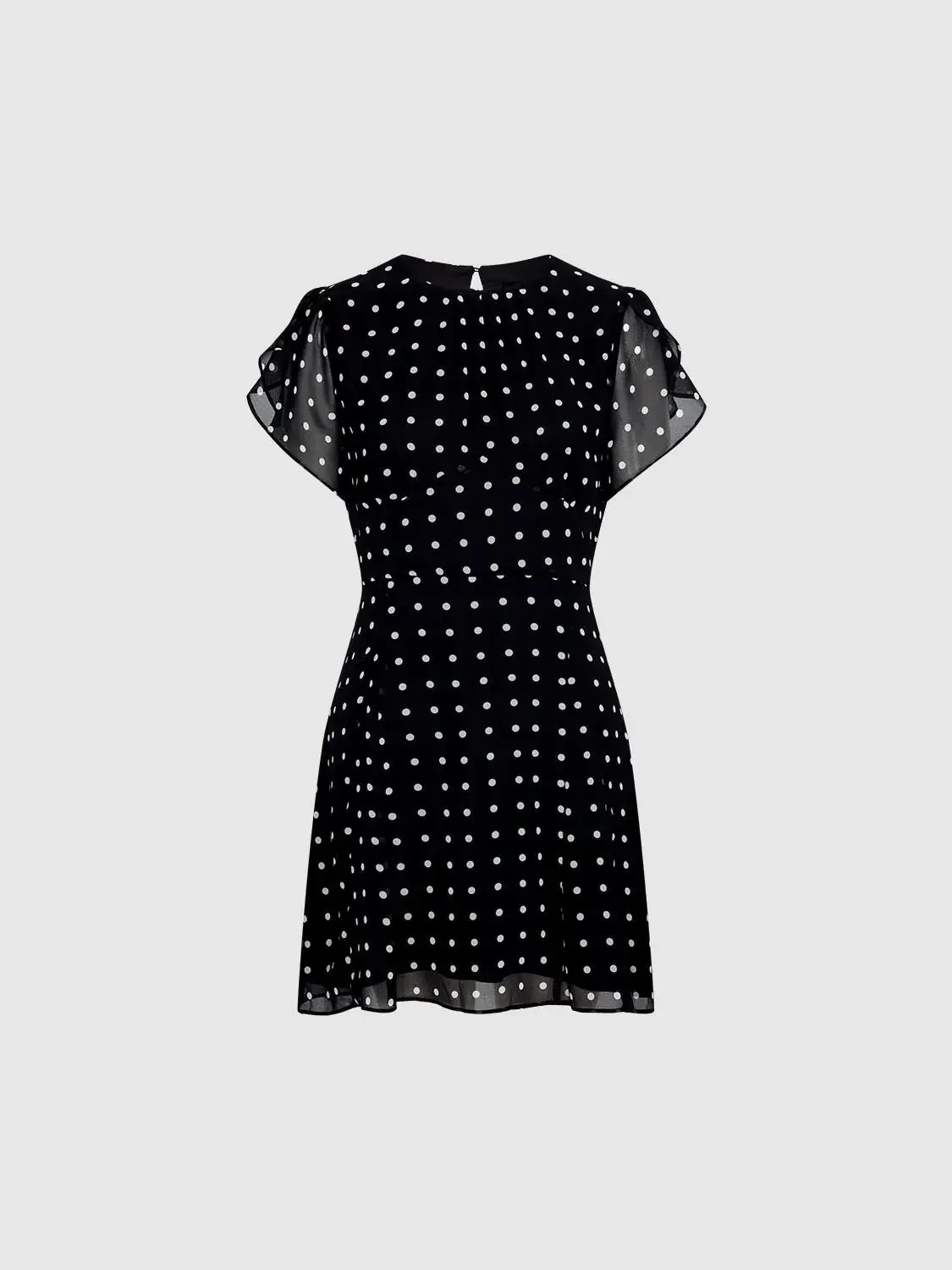 191-polka-dotted-short-sleeve-a-line-midi-dress-7.webp Polka Dotted Short Sleeve A Line Midi Dress