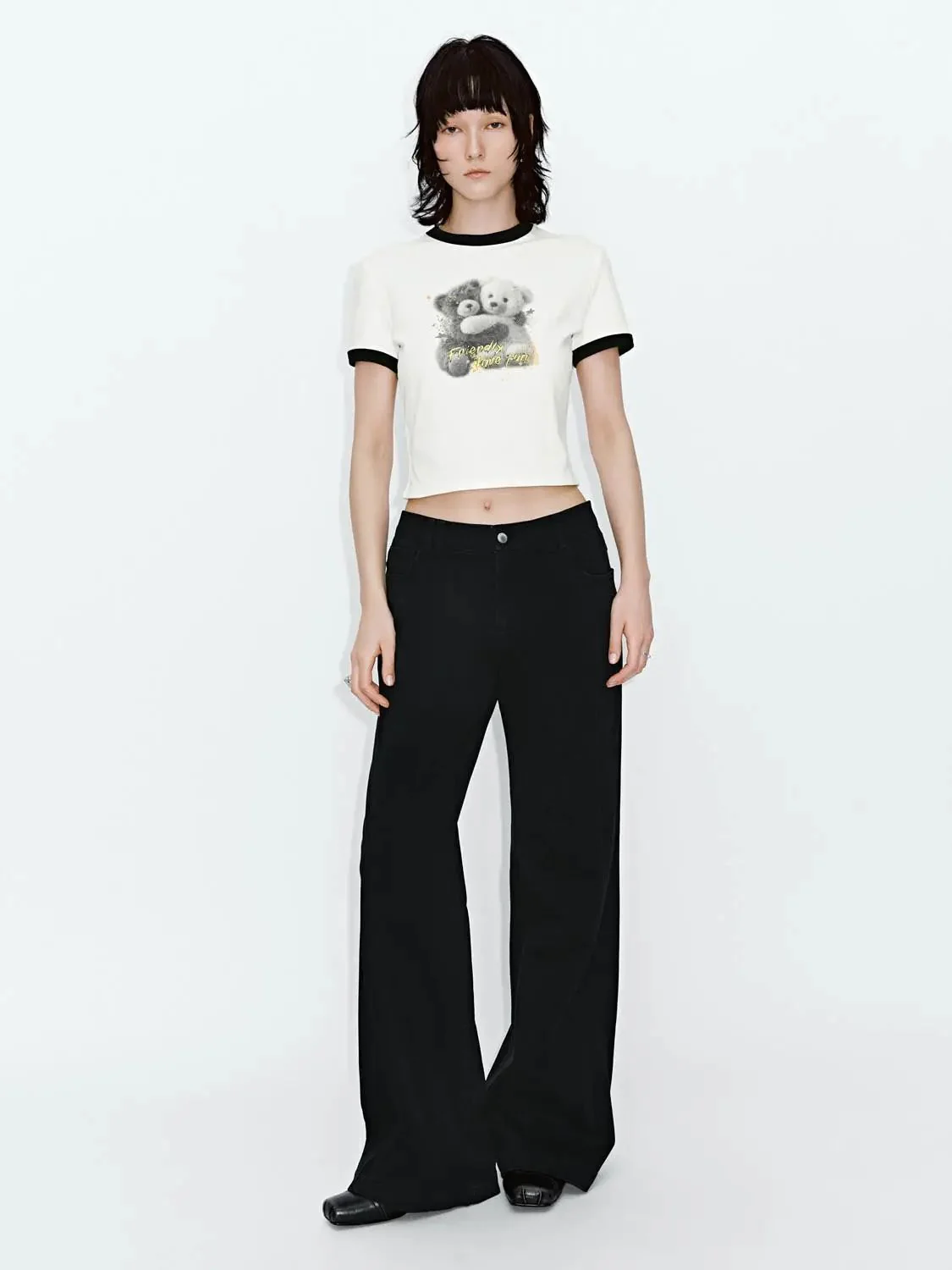 19101-cotton-blend-wide-leg-flare-black-casual-pants-6.webp Cotton Blend Wide Leg Flare Black Casual Pants