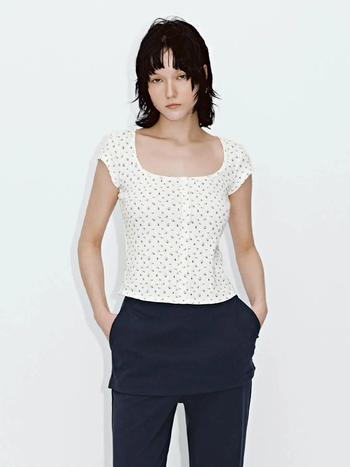 19113-cotton-square-neck-printed-top-with-button-detail-t-shirt-1.webp Cotton Square Neck Printed Top With Button Detail T Shirt