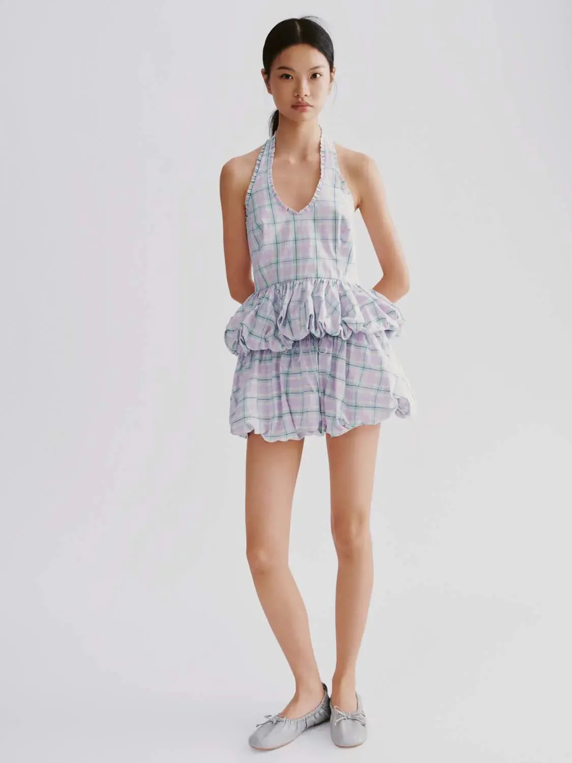 19148-cotton-drawstring-checkered-a-line-mini-skirt-4.webp Cotton Drawstring Checkered A Line Mini Skirt
