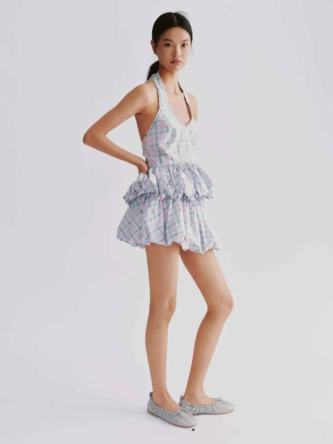 19148-cotton-drawstring-checkered-a-line-mini-skirt-5.webp Cotton Drawstring Checkered A Line Mini Skirt