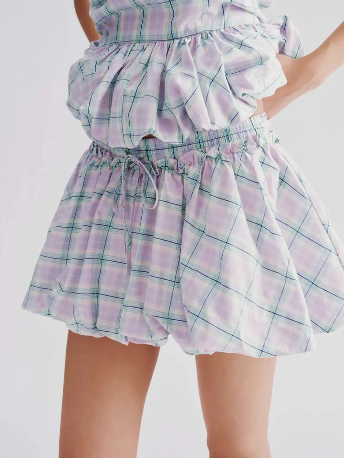 19148-cotton-drawstring-checkered-a-line-mini-skirt-7.webp Cotton Drawstring Checkered A Line Mini Skirt