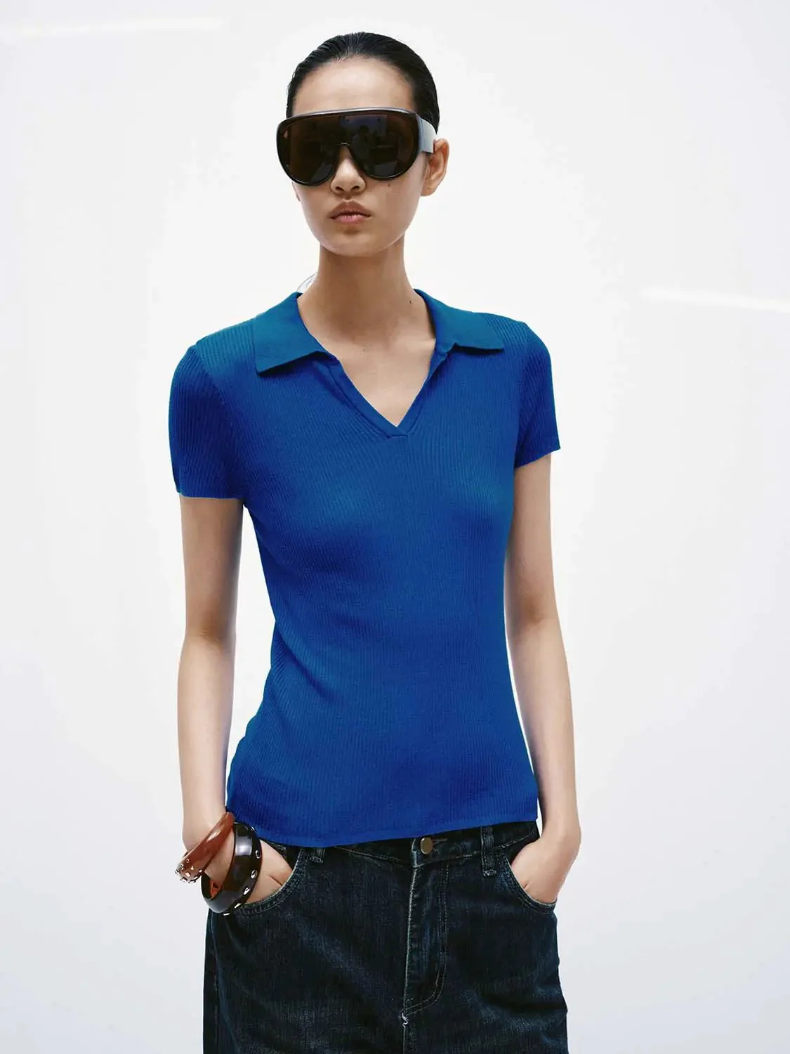 19226-soft-light-lyocell-knit-polo-v-neck-t-shirt-9.webp Soft Light Lyocell Knit Polo V Neck T Shirt