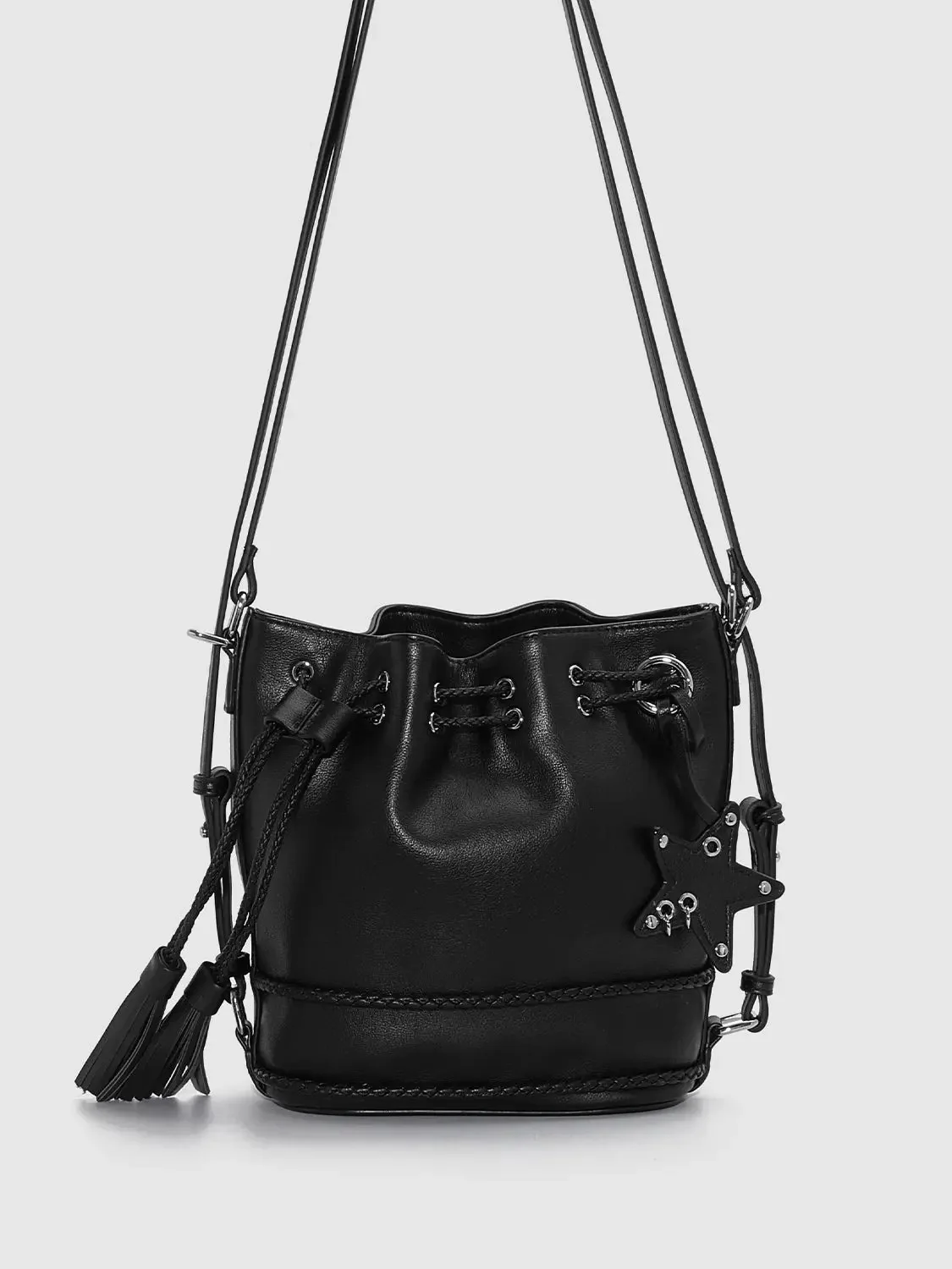 19260-textured-shell-tassel-detail-compact-backpack-1.webp Textured Shell Tassel Detail Compact Backpack