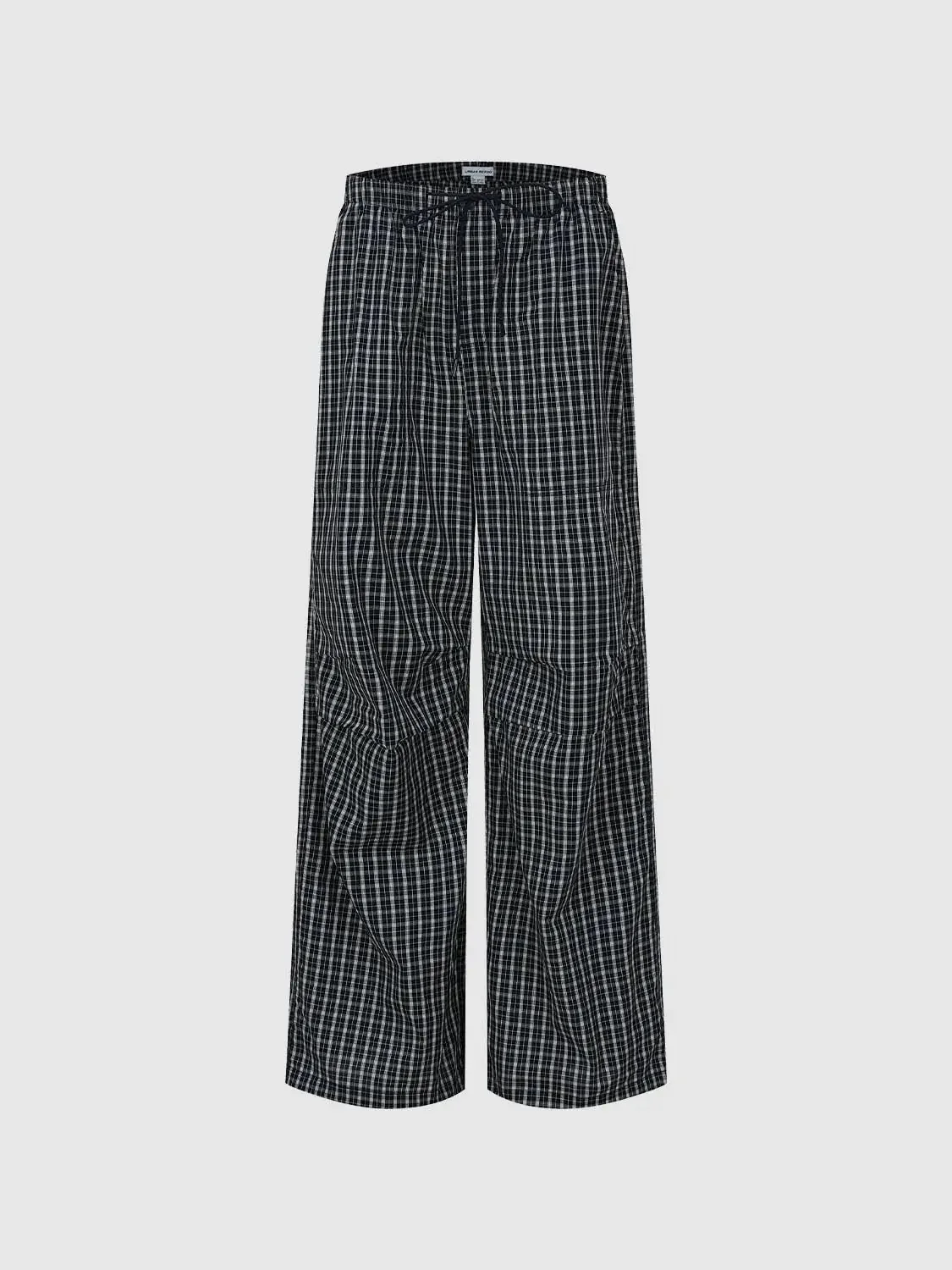19268-cotton-contrast-check-drawstring-wide-leg-pants-10.webp Cotton Contrast Check Drawstring Wide Leg Pants