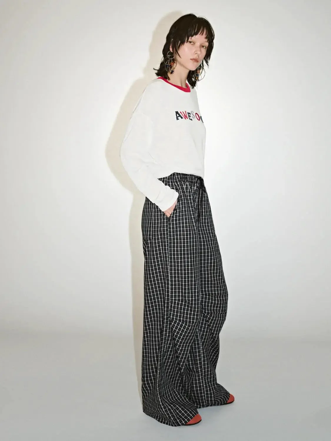 19268-cotton-contrast-check-drawstring-wide-leg-pants-14.webp Cotton Contrast Check Drawstring Wide Leg Pants