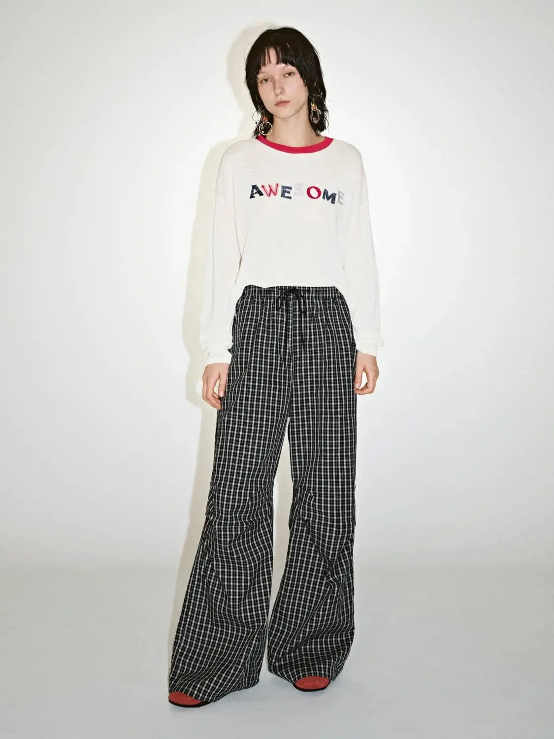 19268-cotton-contrast-check-drawstring-wide-leg-pants-15.webp Cotton Contrast Check Drawstring Wide Leg Pants