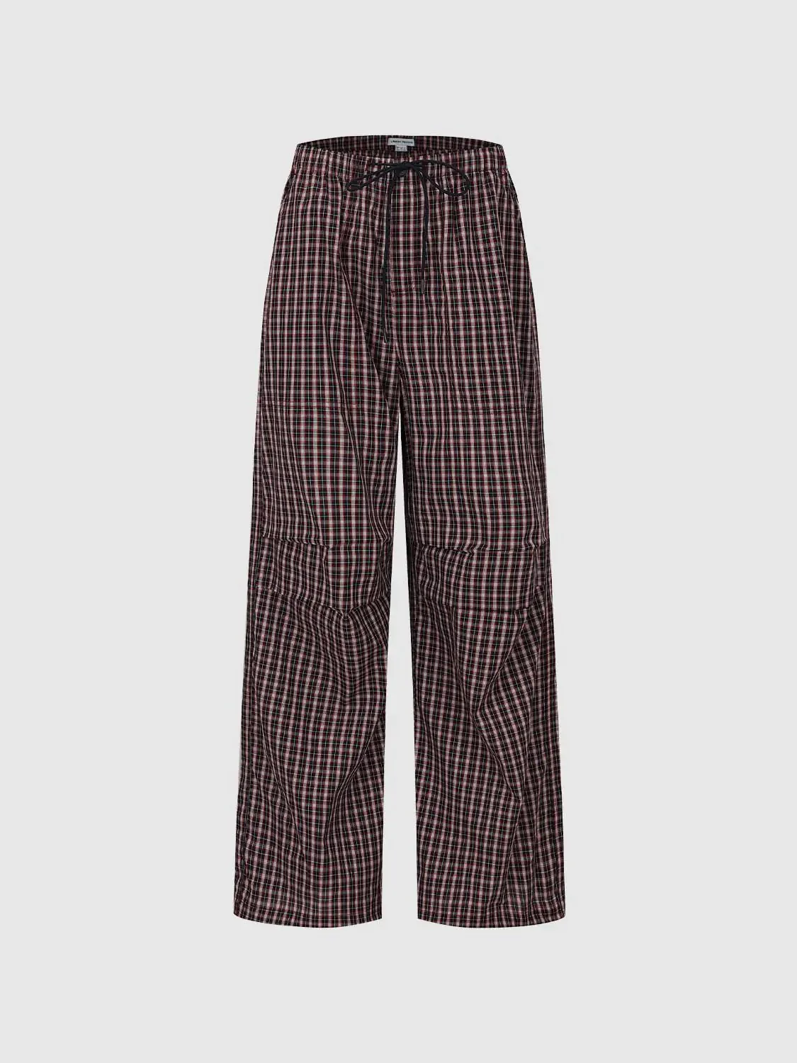 19268-cotton-contrast-check-drawstring-wide-leg-pants-2.webp Cotton Contrast Check Drawstring Wide Leg Pants