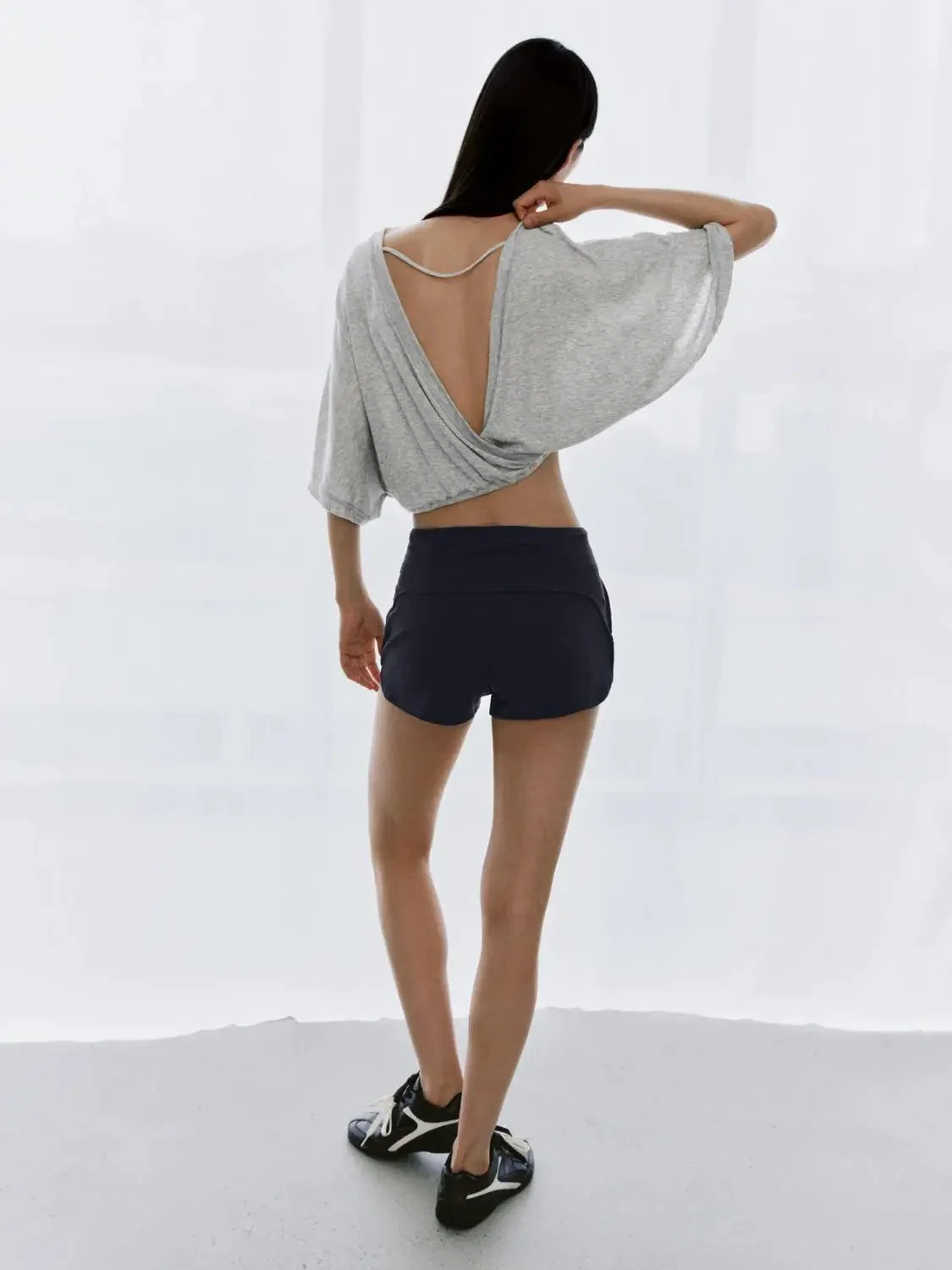19337-cotton-blend-drawstring-elastic-waist-shorts-4.webp Cotton Blend Drawstring Elastic Waist Shorts