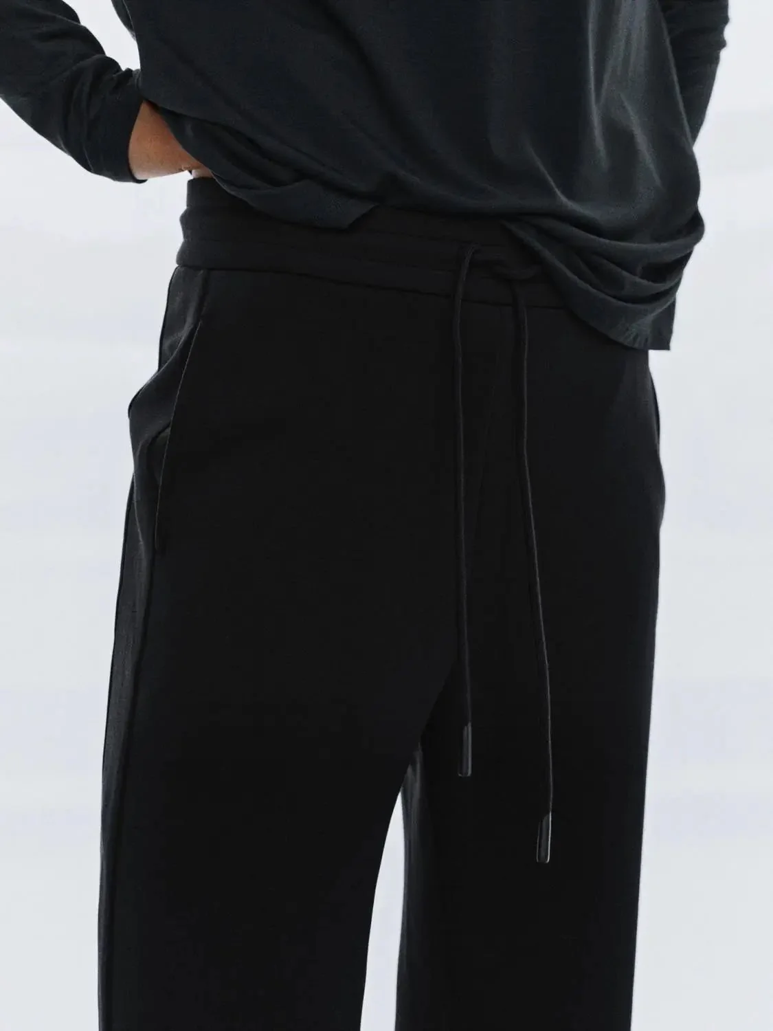 19400-casual-modal-blend-drawstring-flare-leg-pants-5.webp Casual Modal Blend Drawstring Flare Leg Pants
