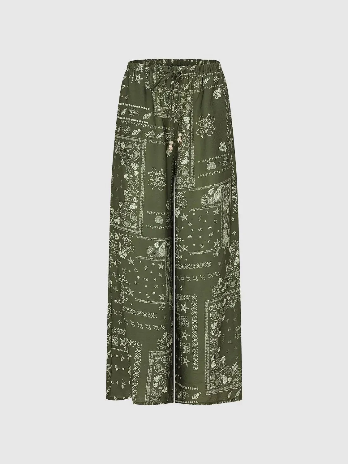 19414-olive-viscose-blend-bandana-print-wide-leg-pants-2.webp Olive Viscose Blend Bandana Print Wide Leg Pants