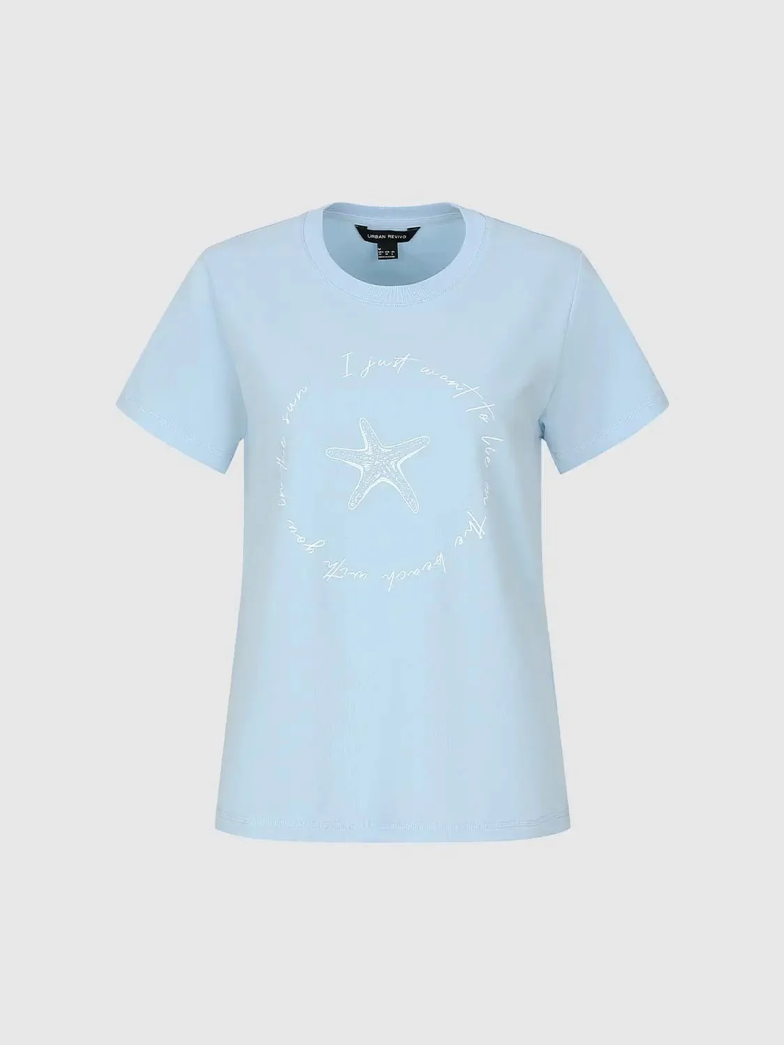 19459-starfish-print-crew-neck-cotton-t-shirts-7.webp Starfish Print Crew Neck Cotton T Shirts
