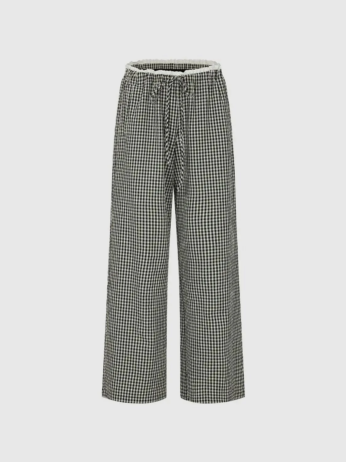 19486-gingham-check-contrast-trim-wide-leg-drawstring-pants-2.webp Gingham Check Contrast Trim Wide Leg Drawstring Pants