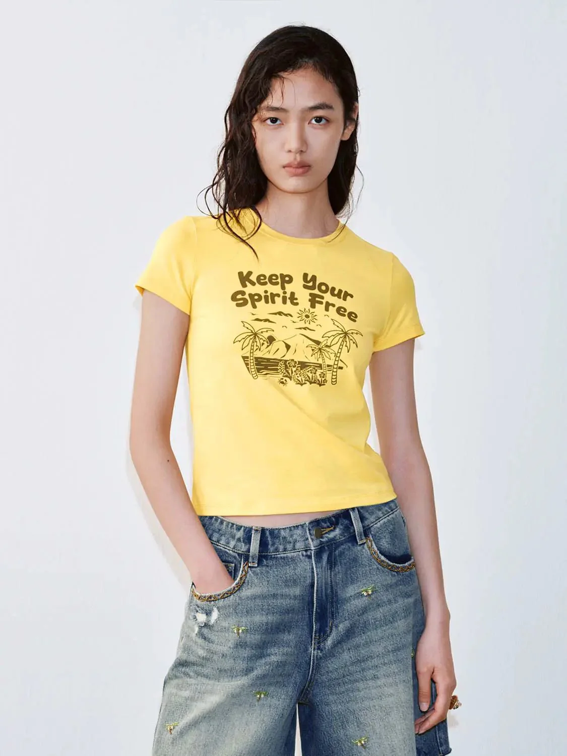 19492-cotton-blend-keep-your-spirit-free-t-shirt-1.webp Cotton Blend Keep Your Spirit Free T Shirt