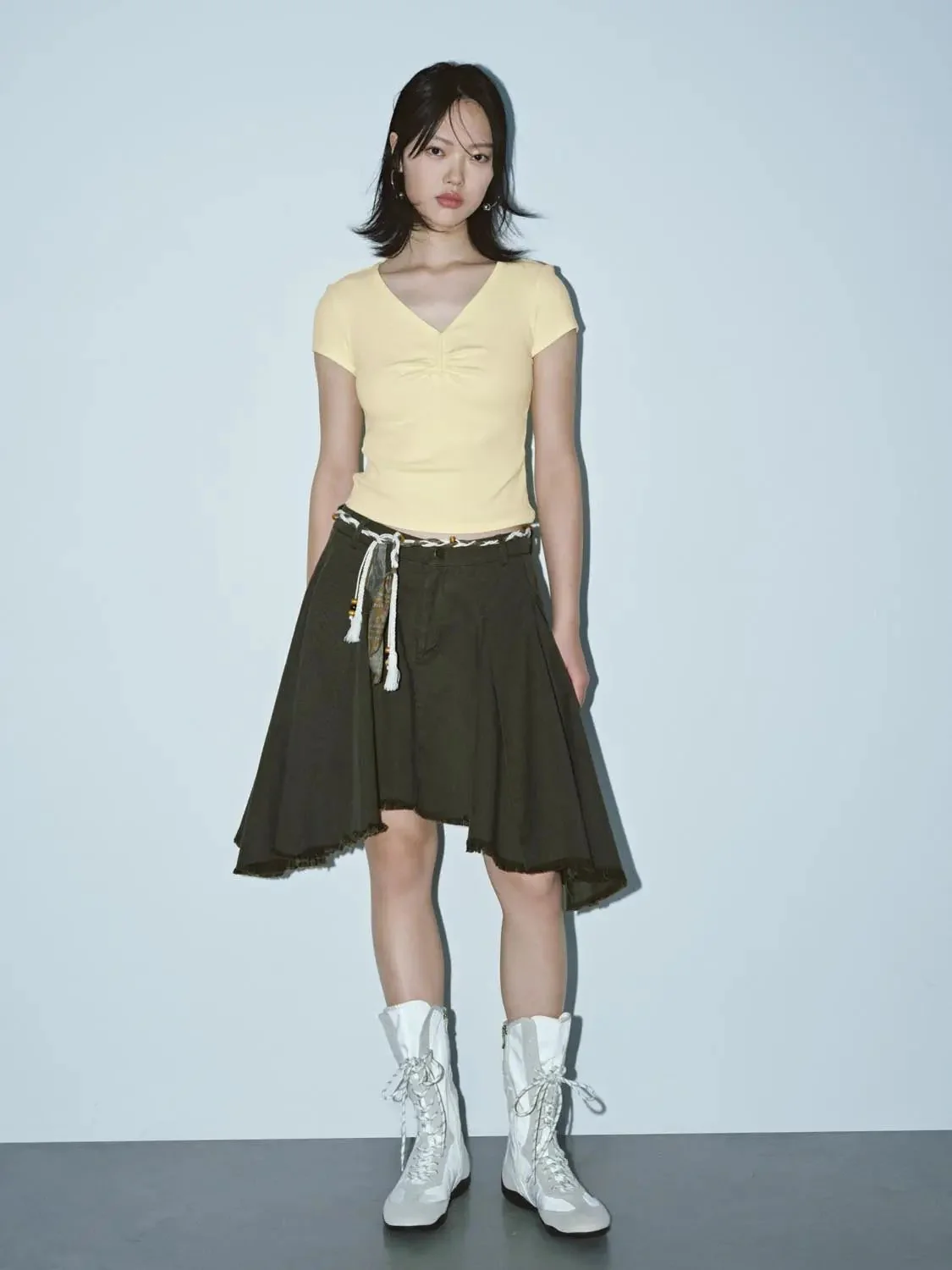 1953-string-belt-pleated-raw-hem-a-line-mini-skirts-7.webp String Belt Pleated Raw Hem A-Line Mini Skirts