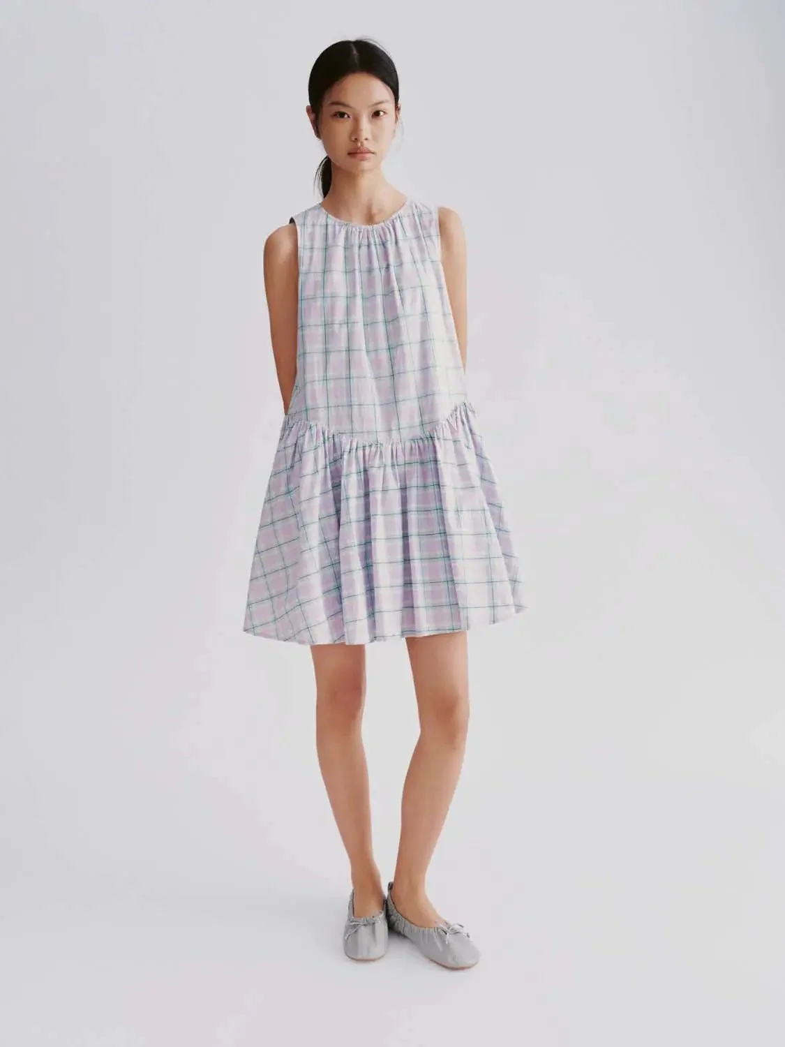 19584-cotton-check-sleeveless-crew-neck-midi-dresses-4.webp Cotton Check Sleeveless Crew Neck Midi Dresses