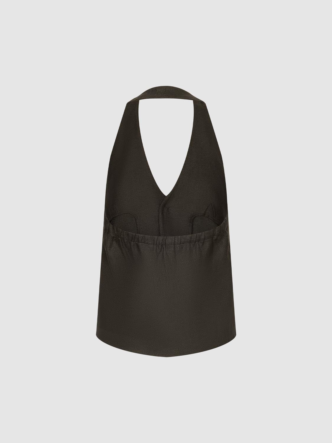 19596-halter-v-neck-single-button-sleeveless-shirts-2.jpg Halter V-Neck Single Button Sleeveless Shirts