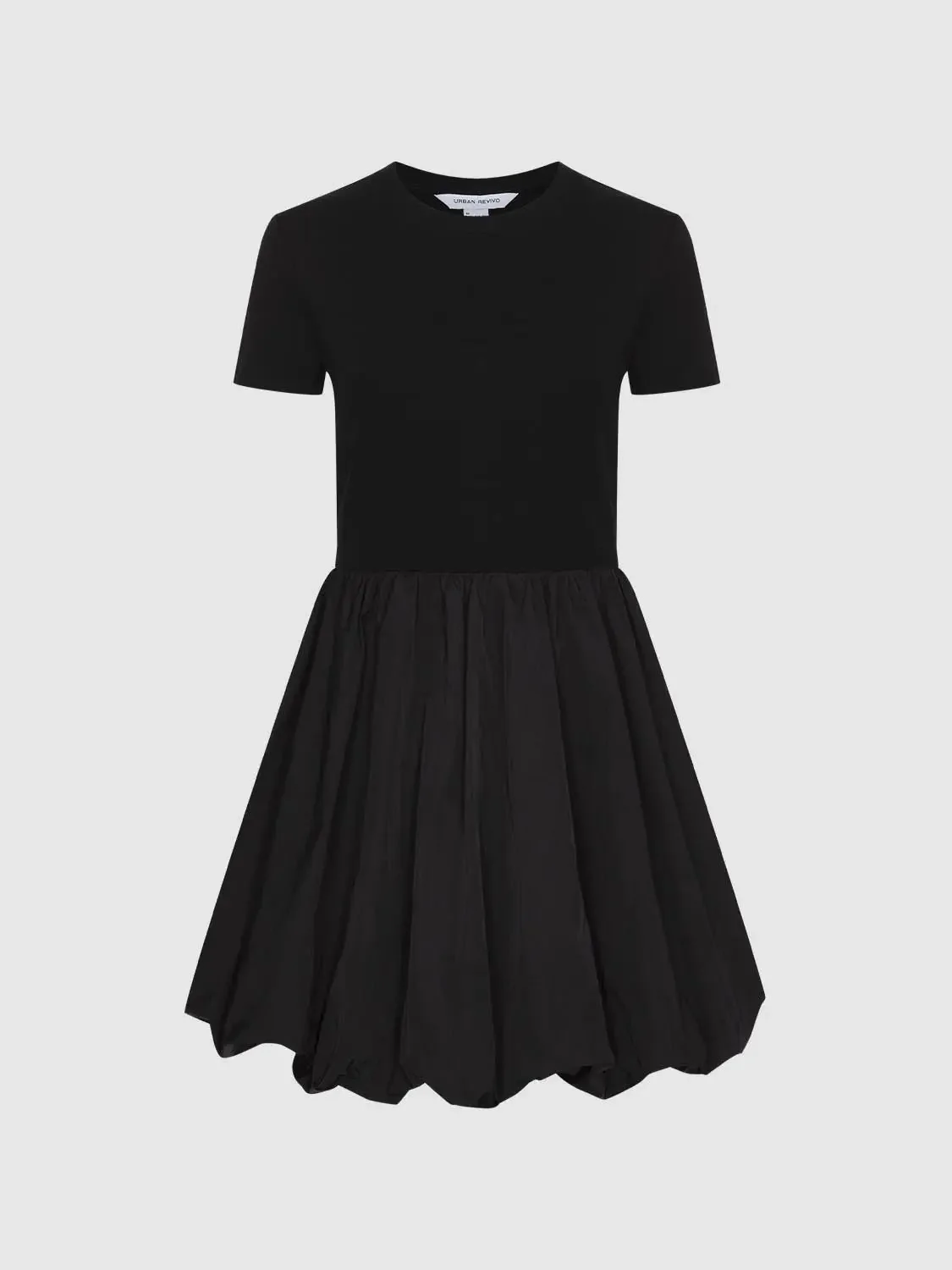 19628-black-cotton-knit-bubble-hem-skater-dresses-7.webp Black Cotton Knit Bubble Hem Skater Dresses