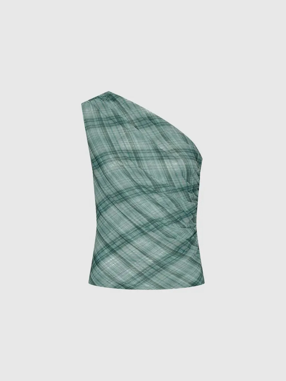 19659-one-shoulder-plaid-sleeveless-contrast-top-7.webp One Shoulder Plaid Sleeveless Contrast Top