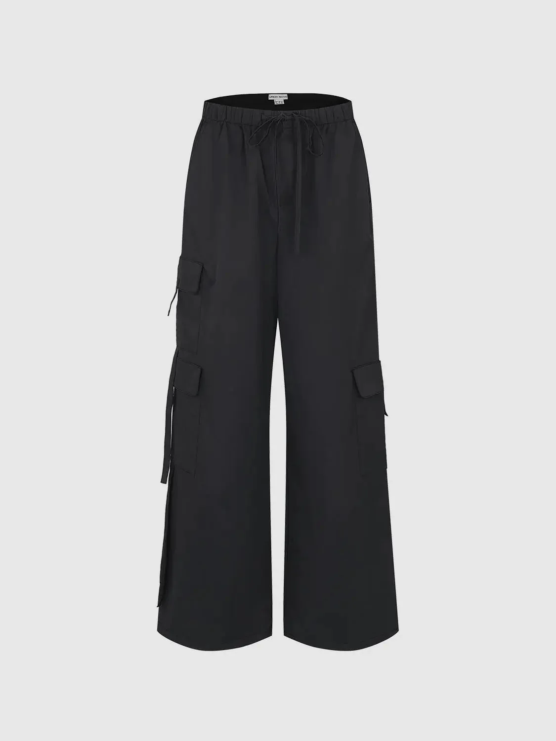 19682-drawstring-wide-leg-cargo-pants-with-flap-pockets-1.webp Drawstring Wide Leg Cargo Pants With Flap Pockets