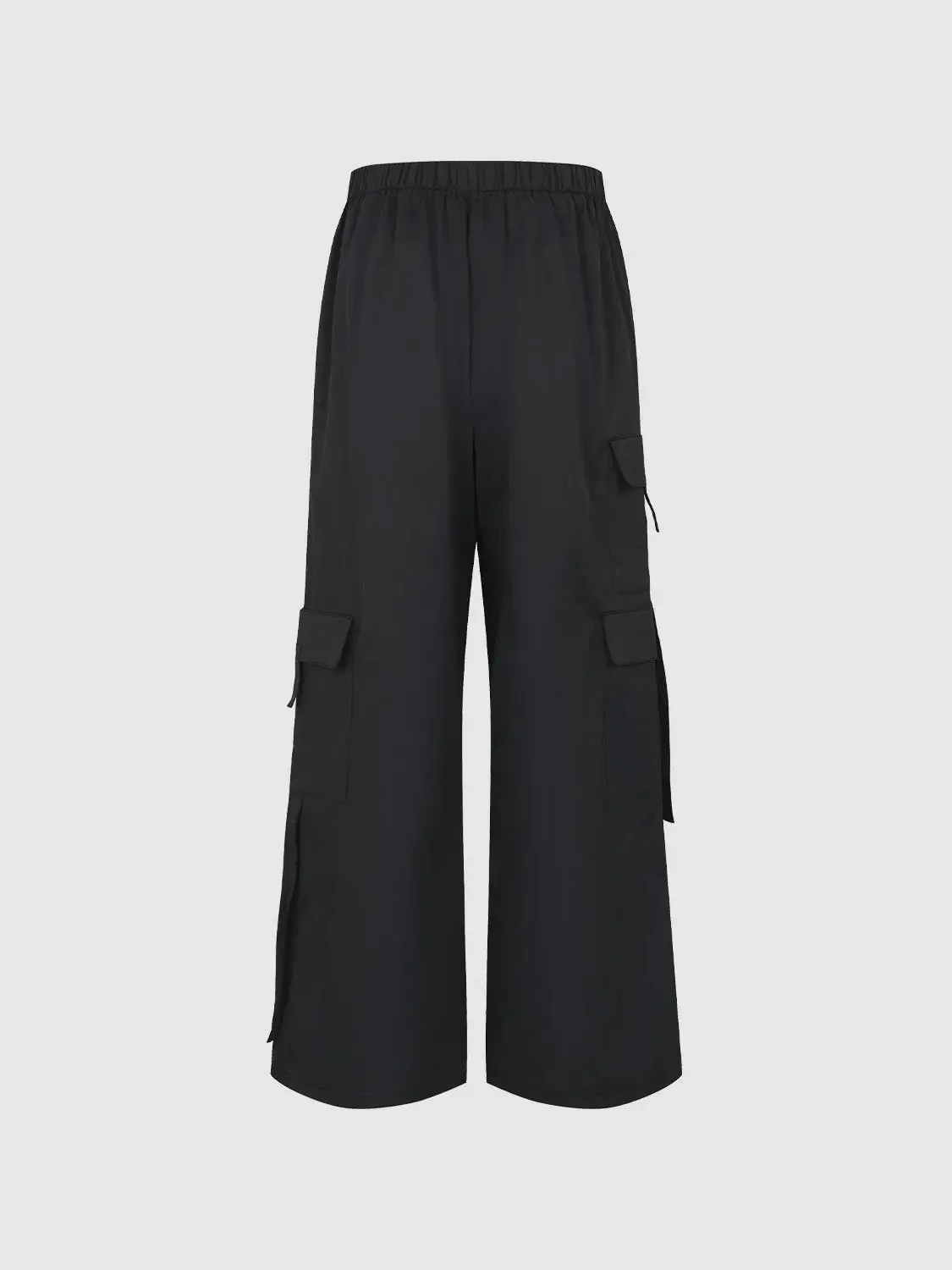 19682-drawstring-wide-leg-cargo-pants-with-flap-pockets-2.webp Drawstring Wide Leg Cargo Pants With Flap Pockets