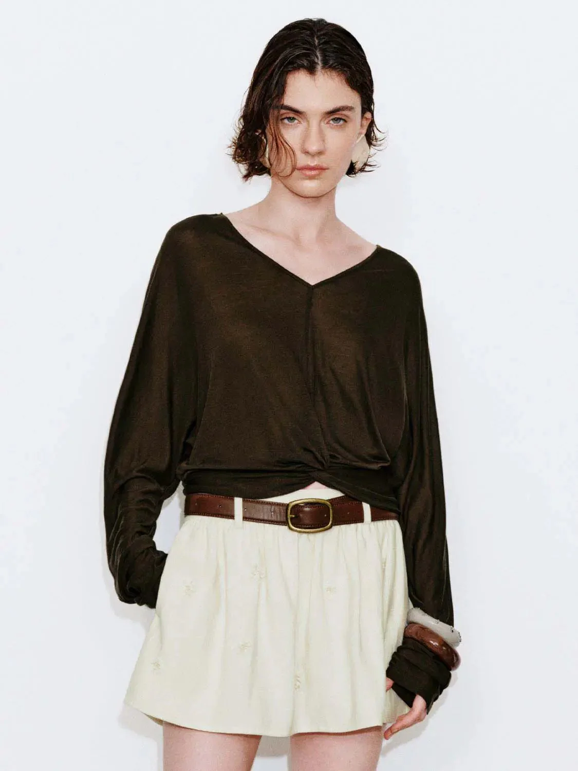 19691-lyocell-v-neck-twist-front-long-sleeve-top-9.webp Lyocell V-Neck Twist Front Long Sleeve Top