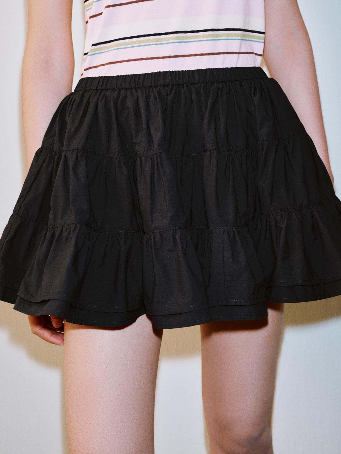 19702-shirring-detail-pull-on-mini-skirts-5.jpg Shirring Detail Pull On Mini Skirts