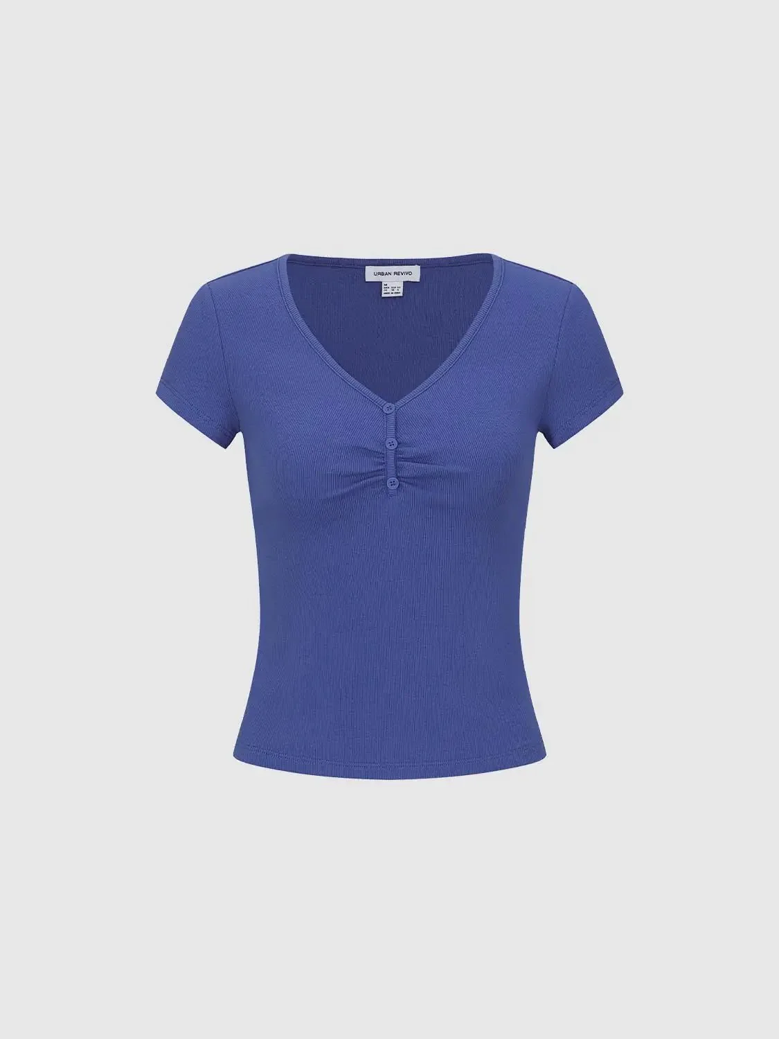 19765-cotton-henley-neck-ruched-front-t-shirts-18.webp Cotton Henley Neck Ruched Front T Shirts