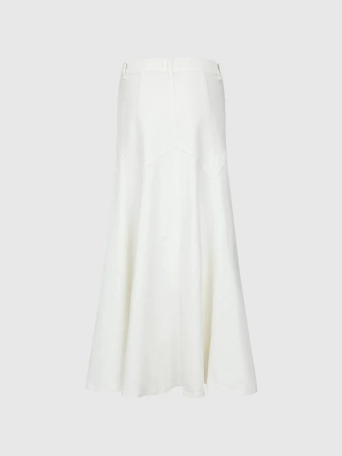Seamed Denim Midi Skirts With Classic Stitch Detailing For Everyday Wear