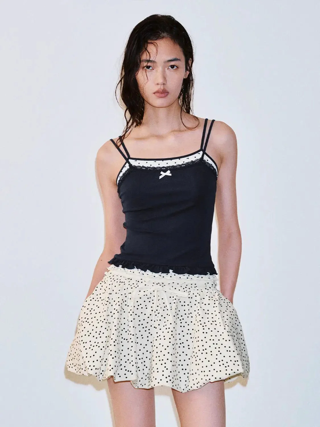 19882-cotton-blend-lace-trim-ruffle-strappy-tank-top-1.webp Cotton Blend Lace Trim Ruffle Strappy Tank Top