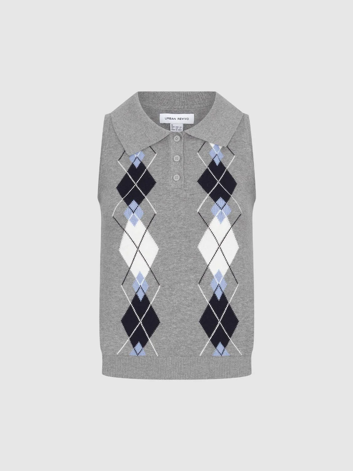 19893-polo-neck-sleeveless-check-detail-knitted-t-shirts-7.webp Polo Neck Sleeveless Check Detail Knitted T-Shirts