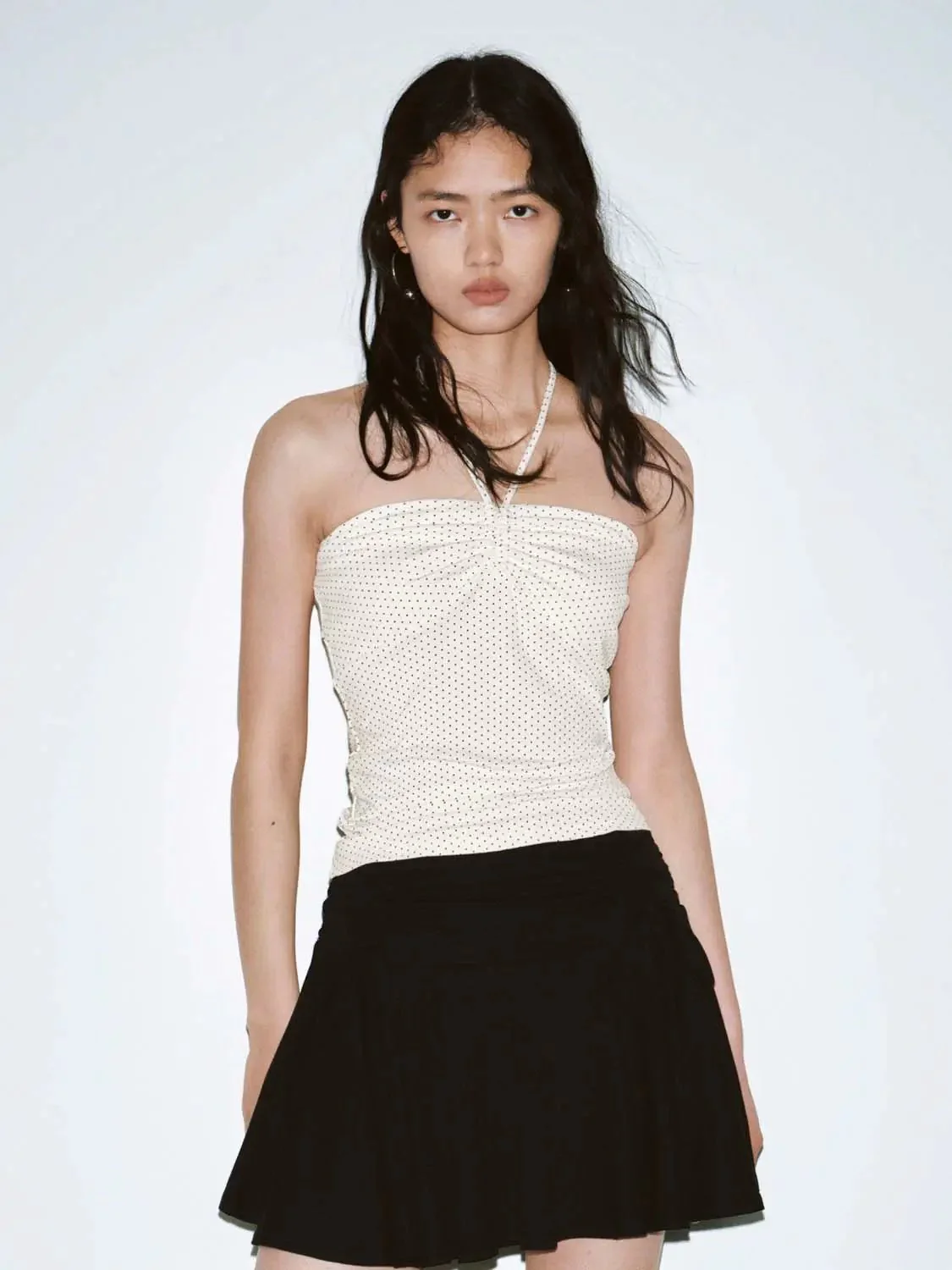 19954-white-polka-dot-tie-detail-skinny-fit-bandeau-25.webp White Polka Dot Tie Detail Skinny Fit Bandeau