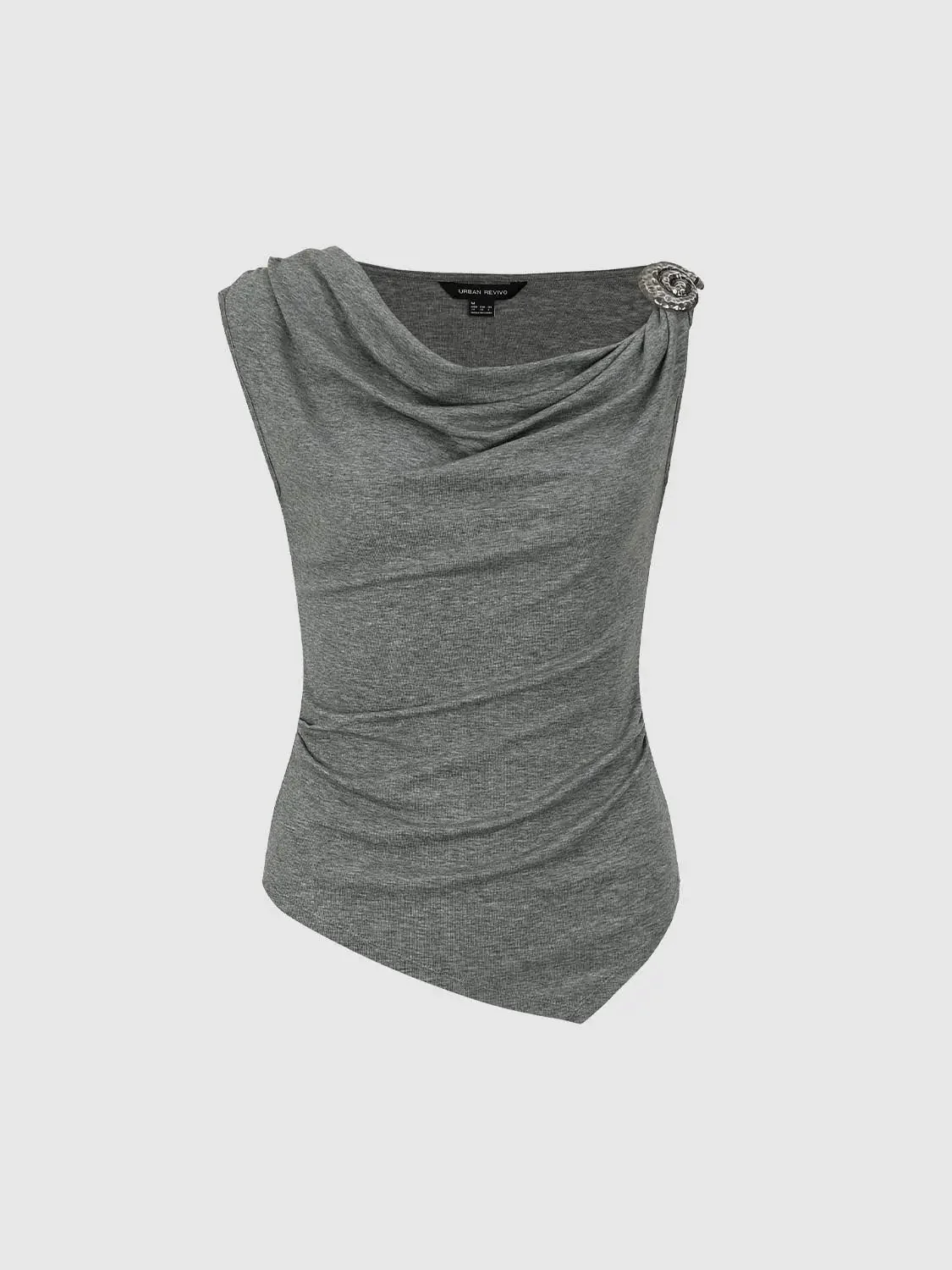 19970-lyocell-wool-blend-cowl-neck-ruched-tank-top-1.webp Lyocell Wool Blend Cowl Neck Ruched Tank Top