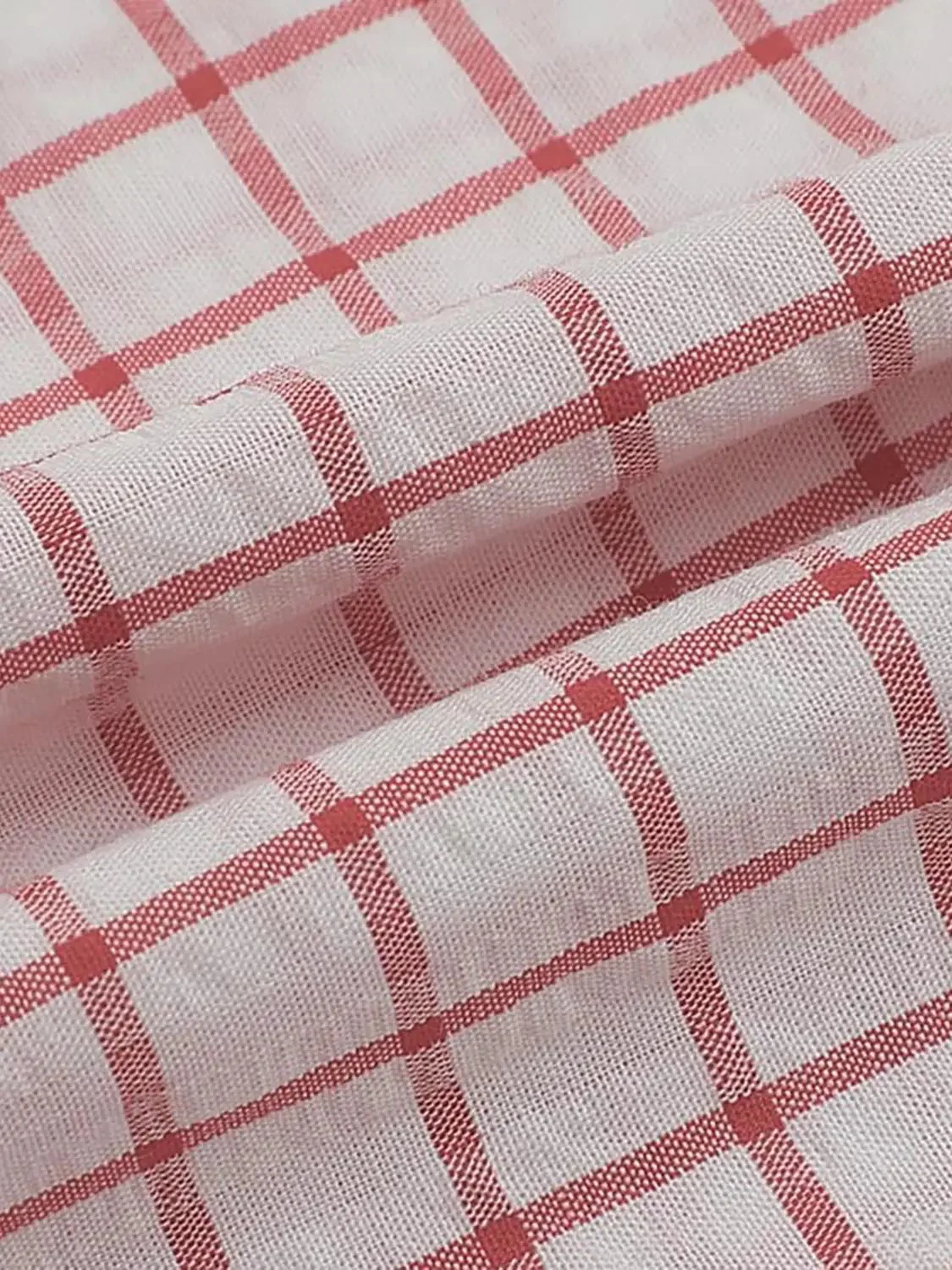 Contrast Check Sleeveless Overhead Shirts